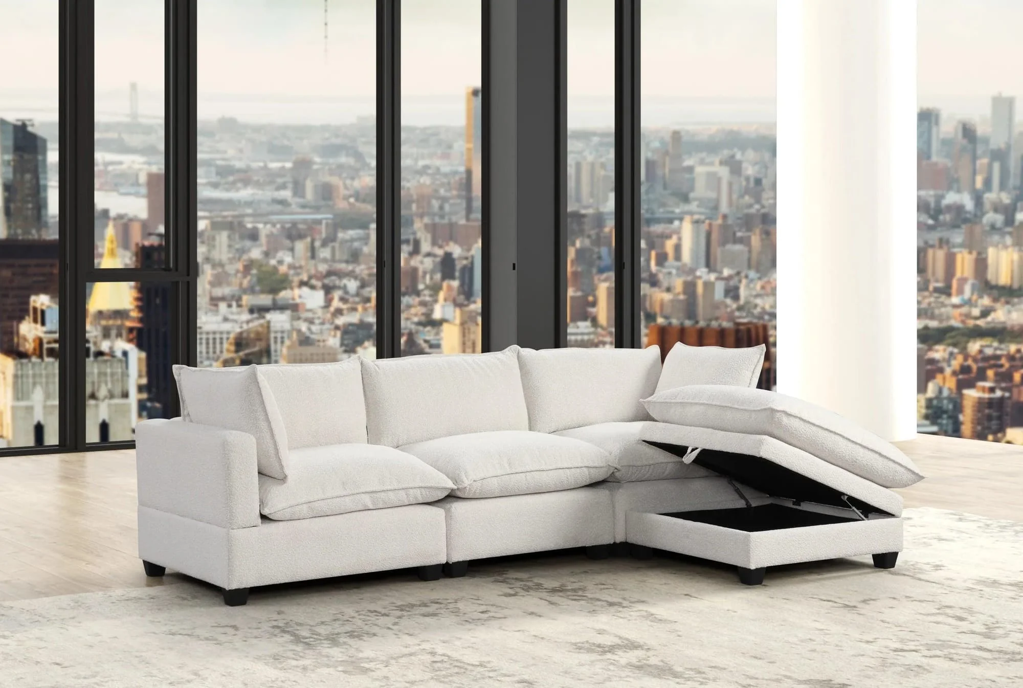 Cloud Modular Sectional Boucle Fabric - Image 1