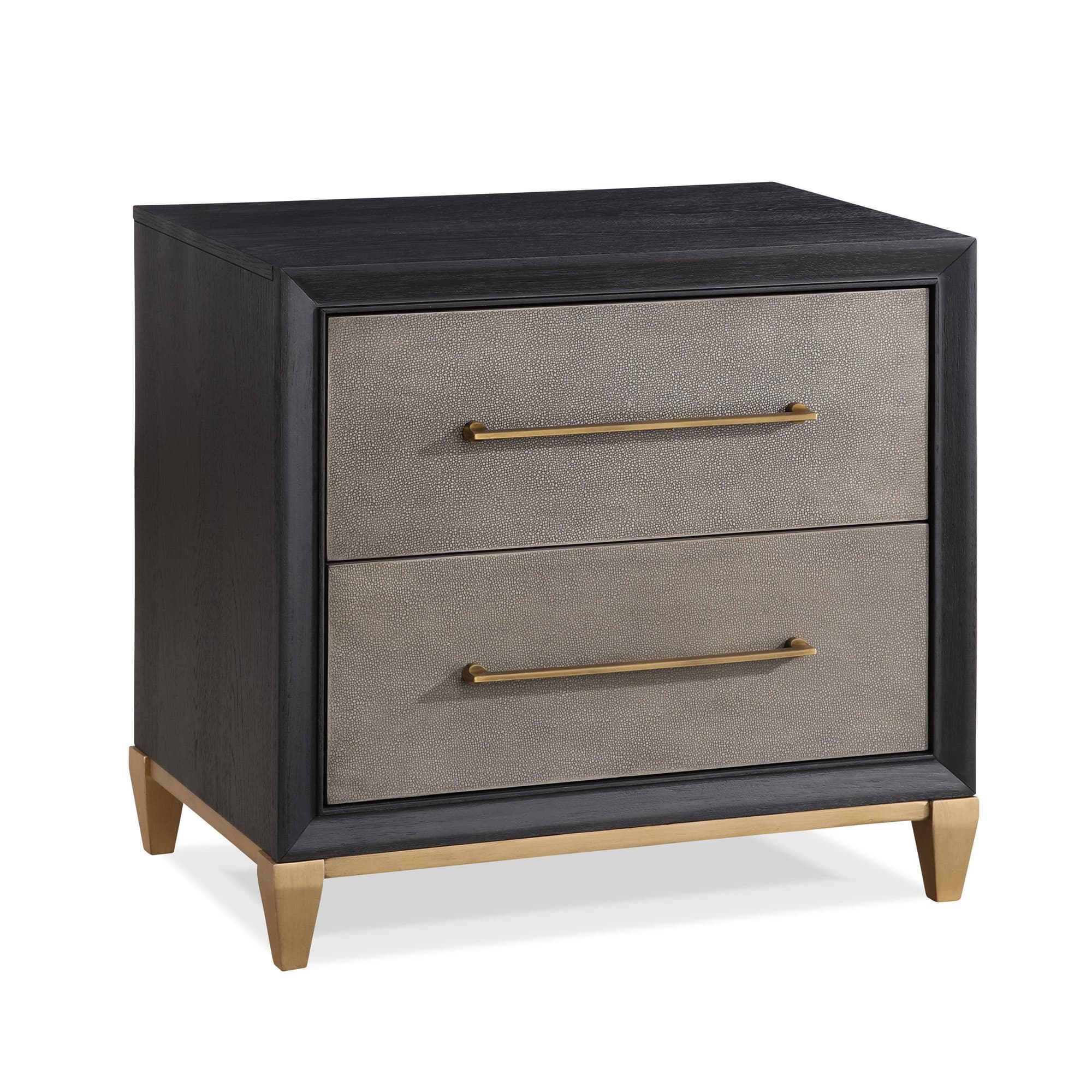 Payson Gray Brown 2 Drawers Nightstand - Image 1