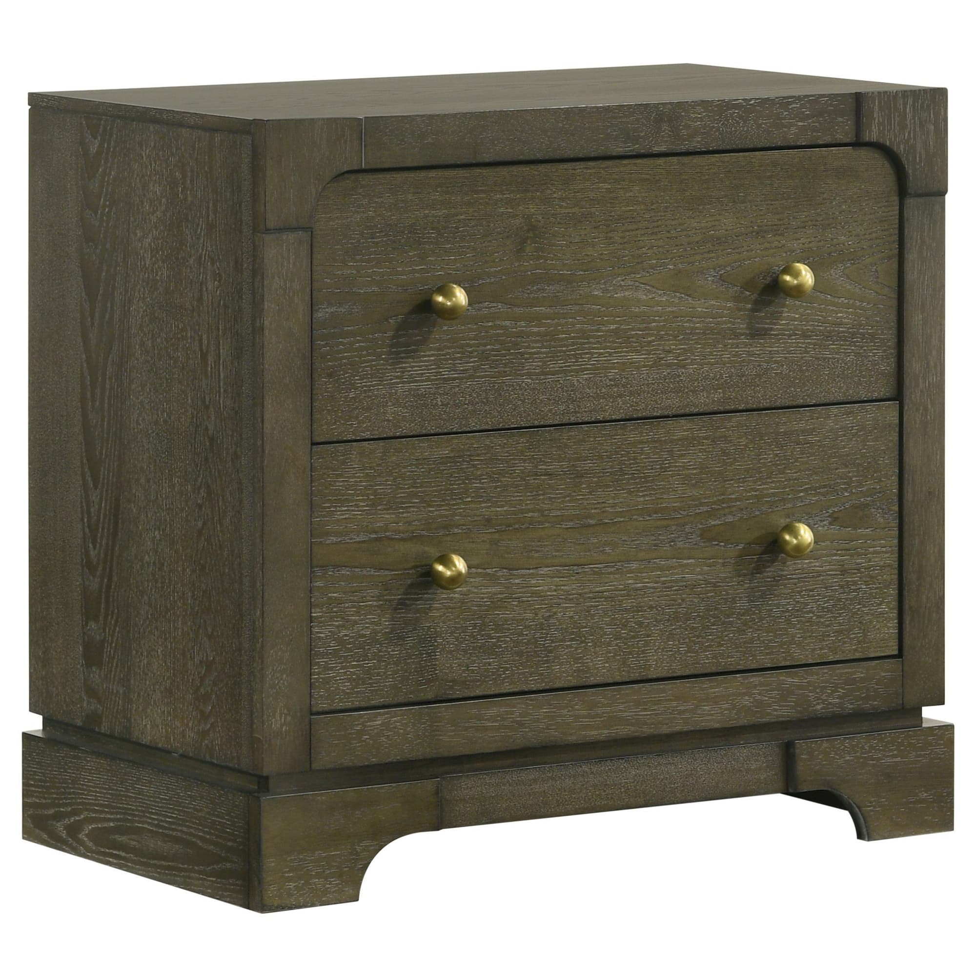 Gran Park 2 Drawer Nightstand Bedide Table Dark Cocoa - Image 1
