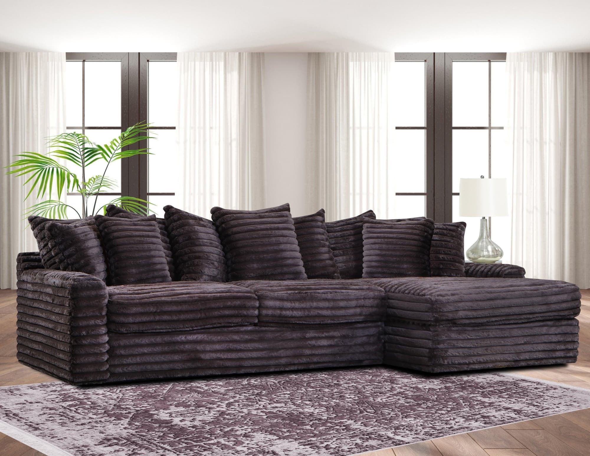 Julia Chocolate Sectional - Image 1