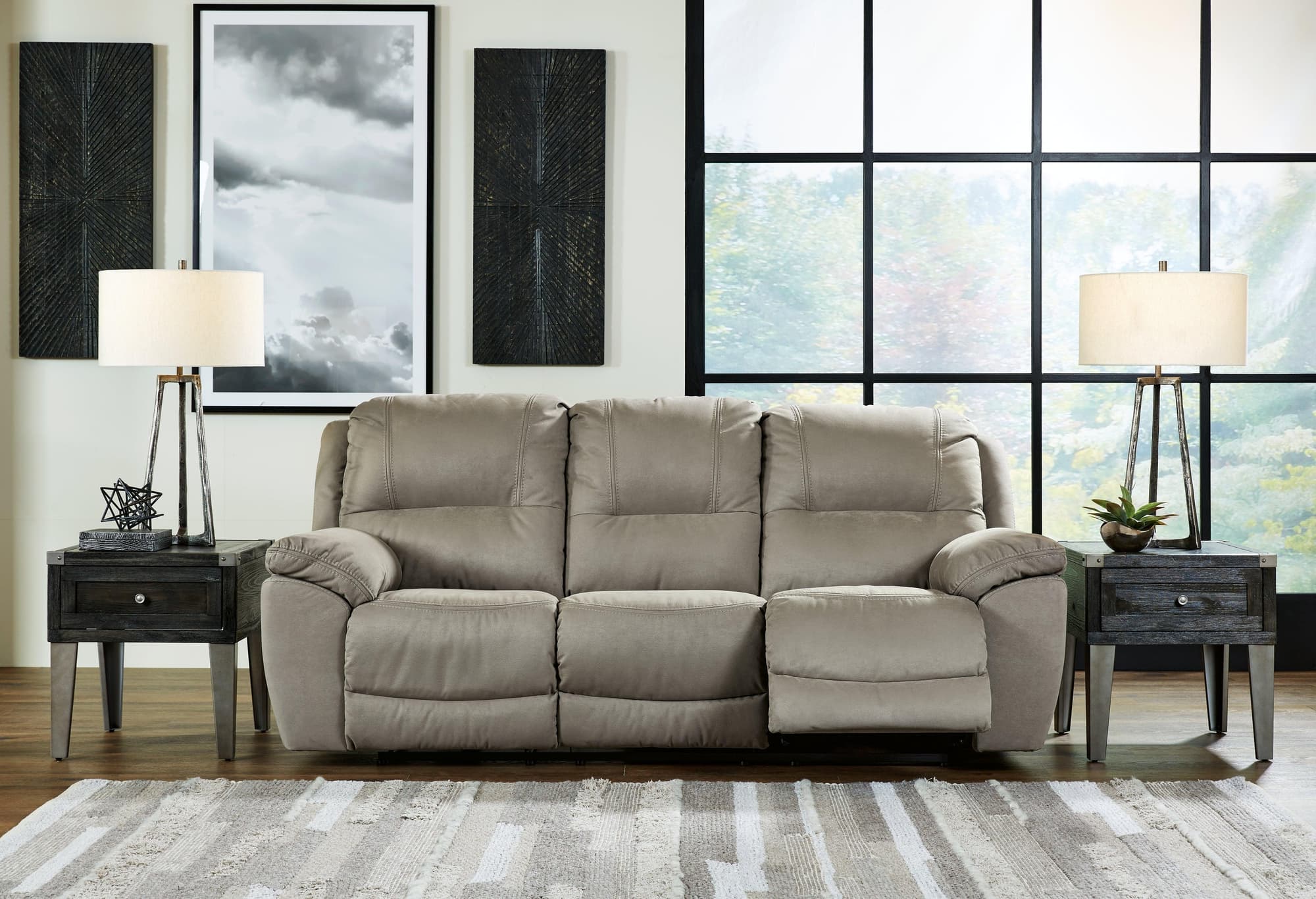 Next-Gen Gaucho Putty Microfiber Power Reclining Sofa - Image 1