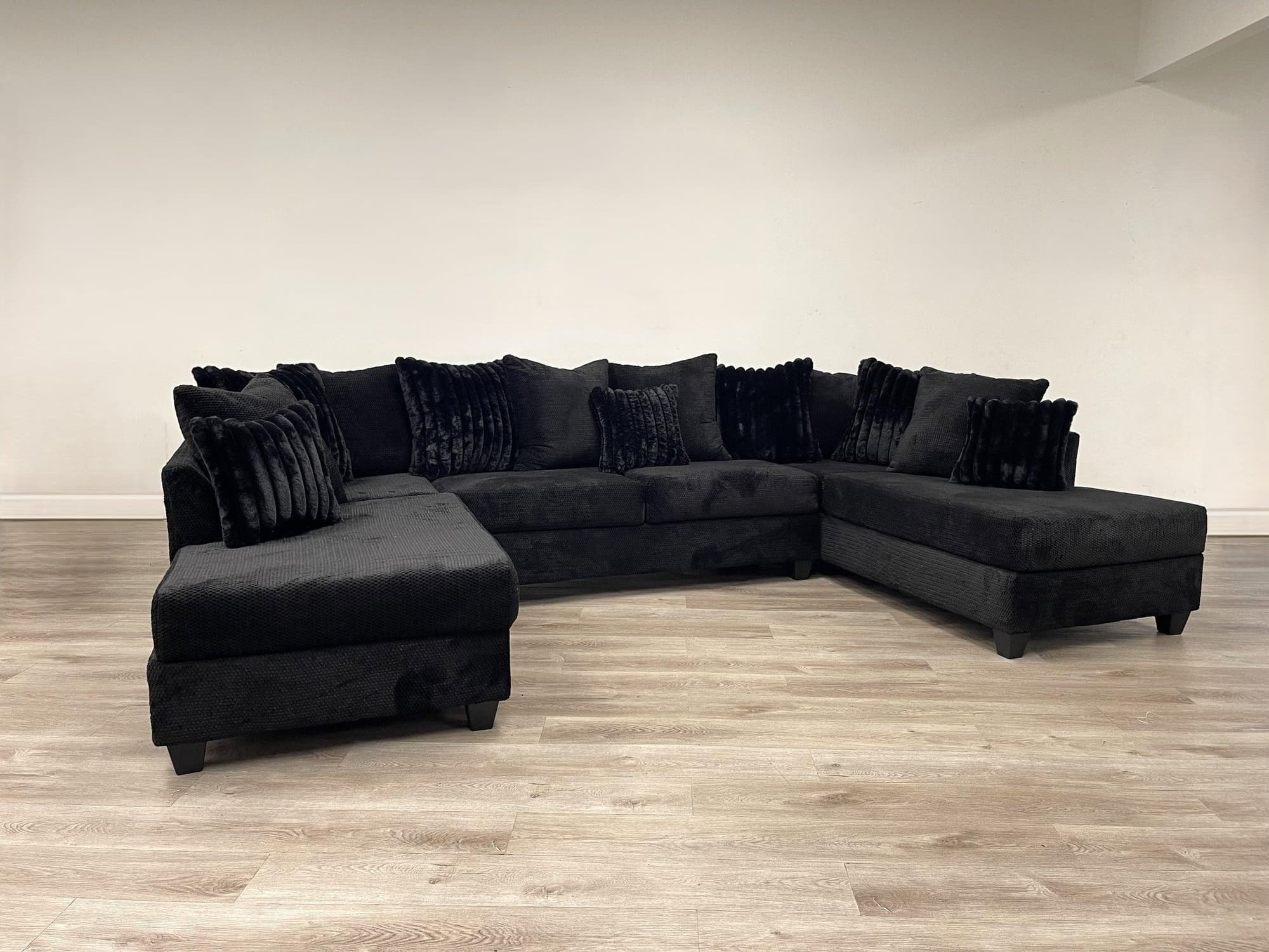 Kof Black Double Chaise Sectional - Image 1