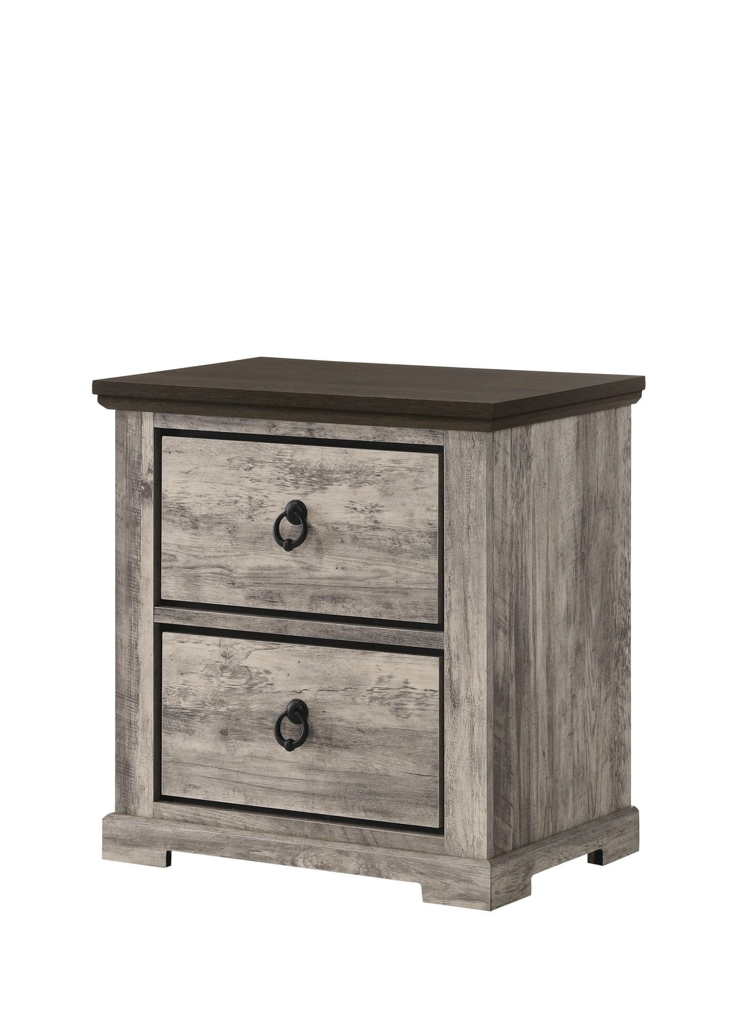 Ella mae Gray 2 Drawers Nightstand - Image 1