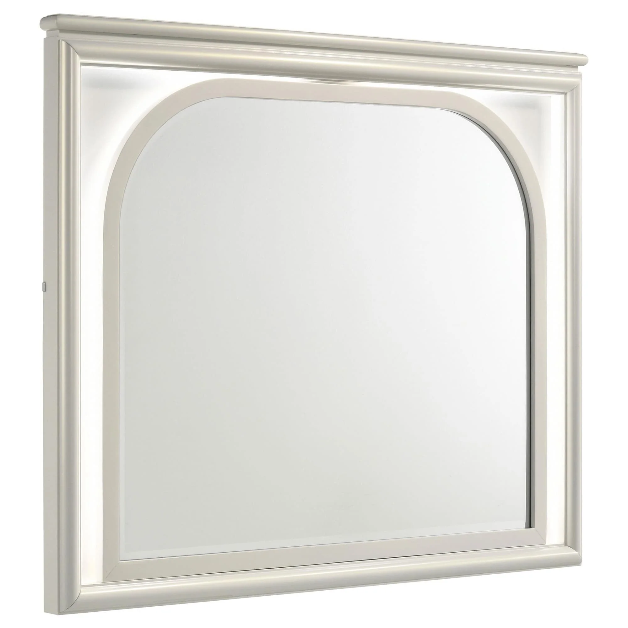 Olivia LED Dresser Mirror Pearl White - Image 1