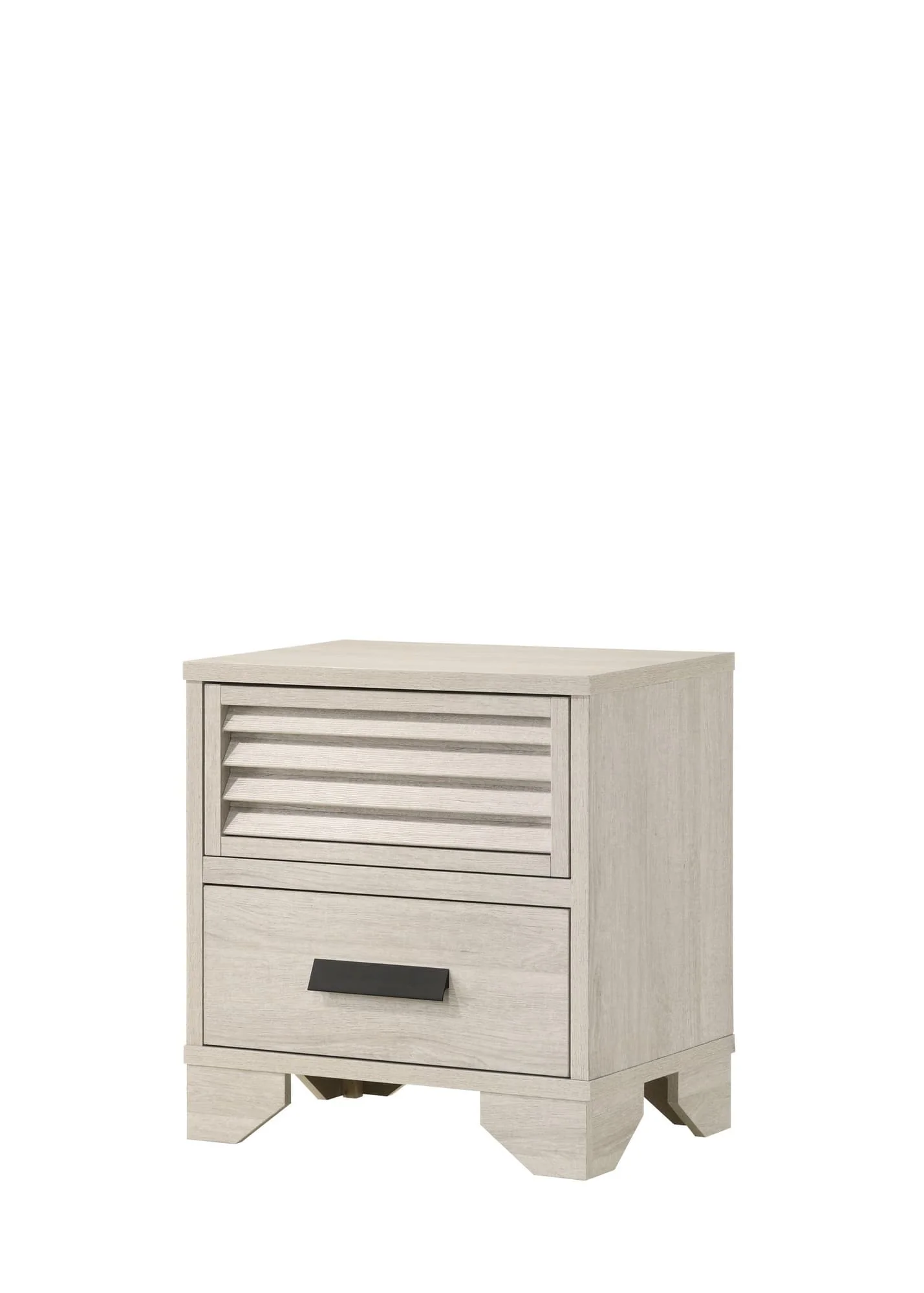 Sarter White 2 Drawers Nightstand - Image 1