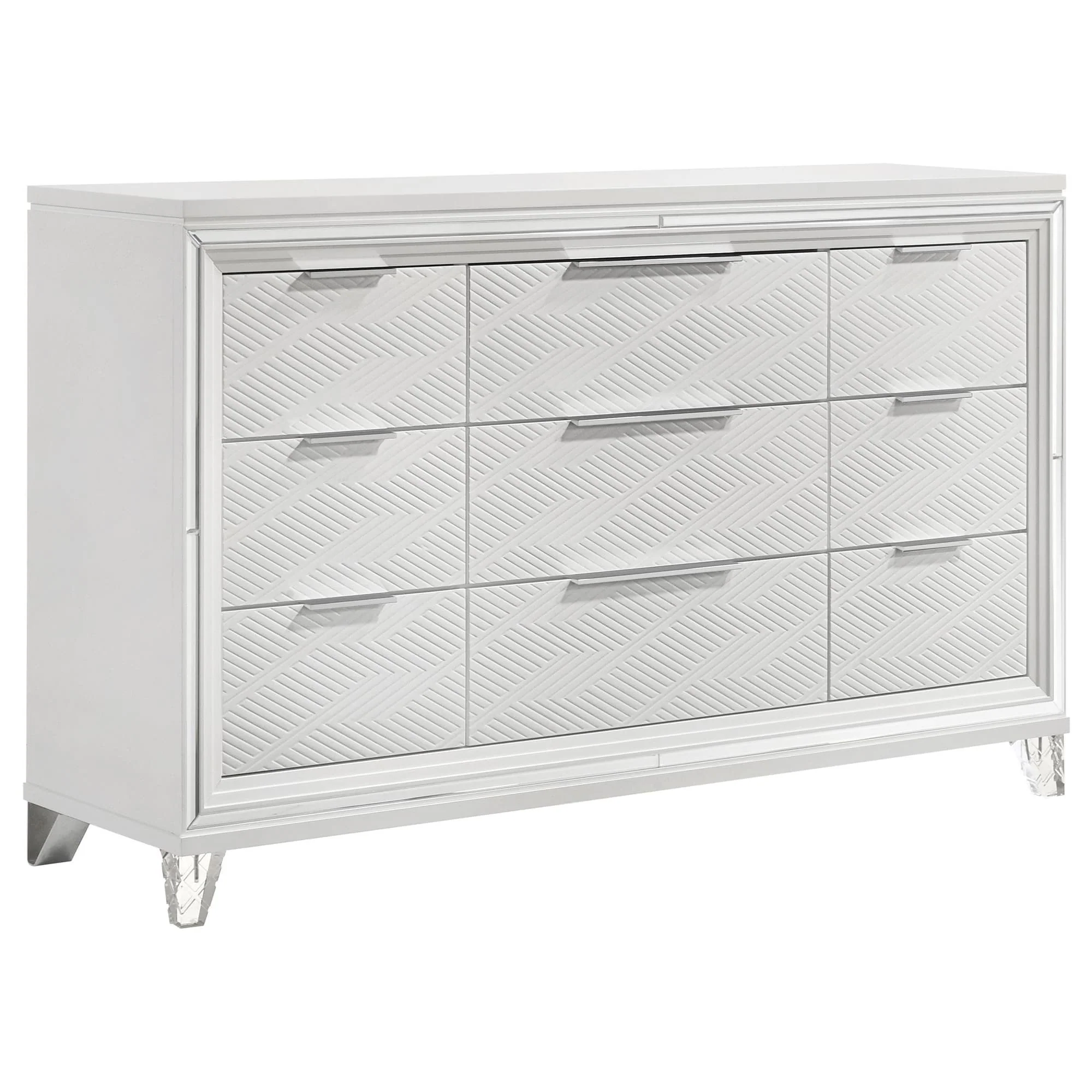 Marmore 9 Drawer Dresser Cabinet White - Image 1