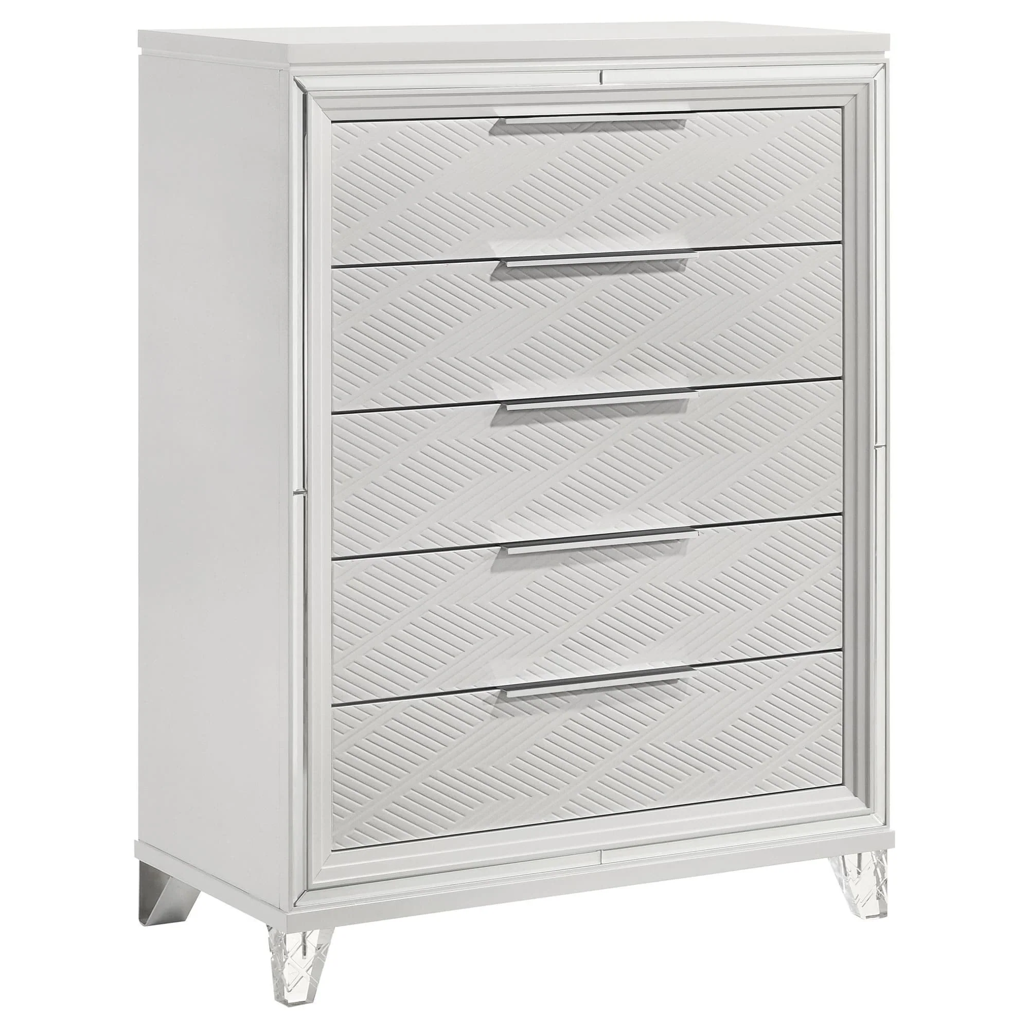 Marmore 5 Drawer Bedroom Chest Of Drawers White - Image 1