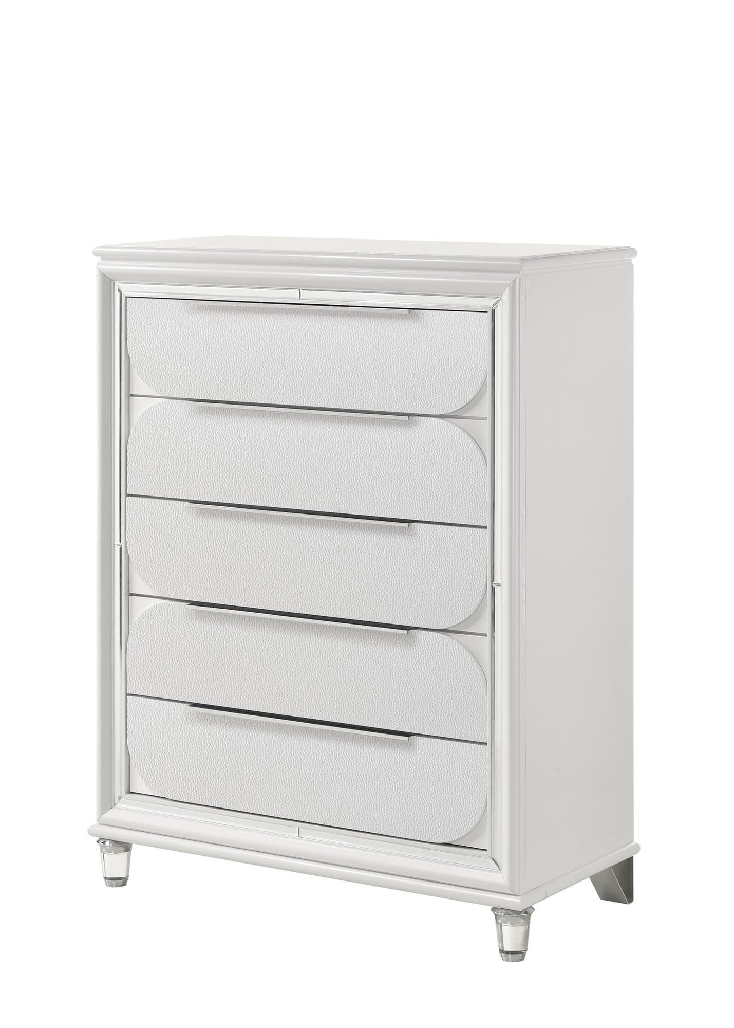 Eden White 5 Drawers Chest - Image 1