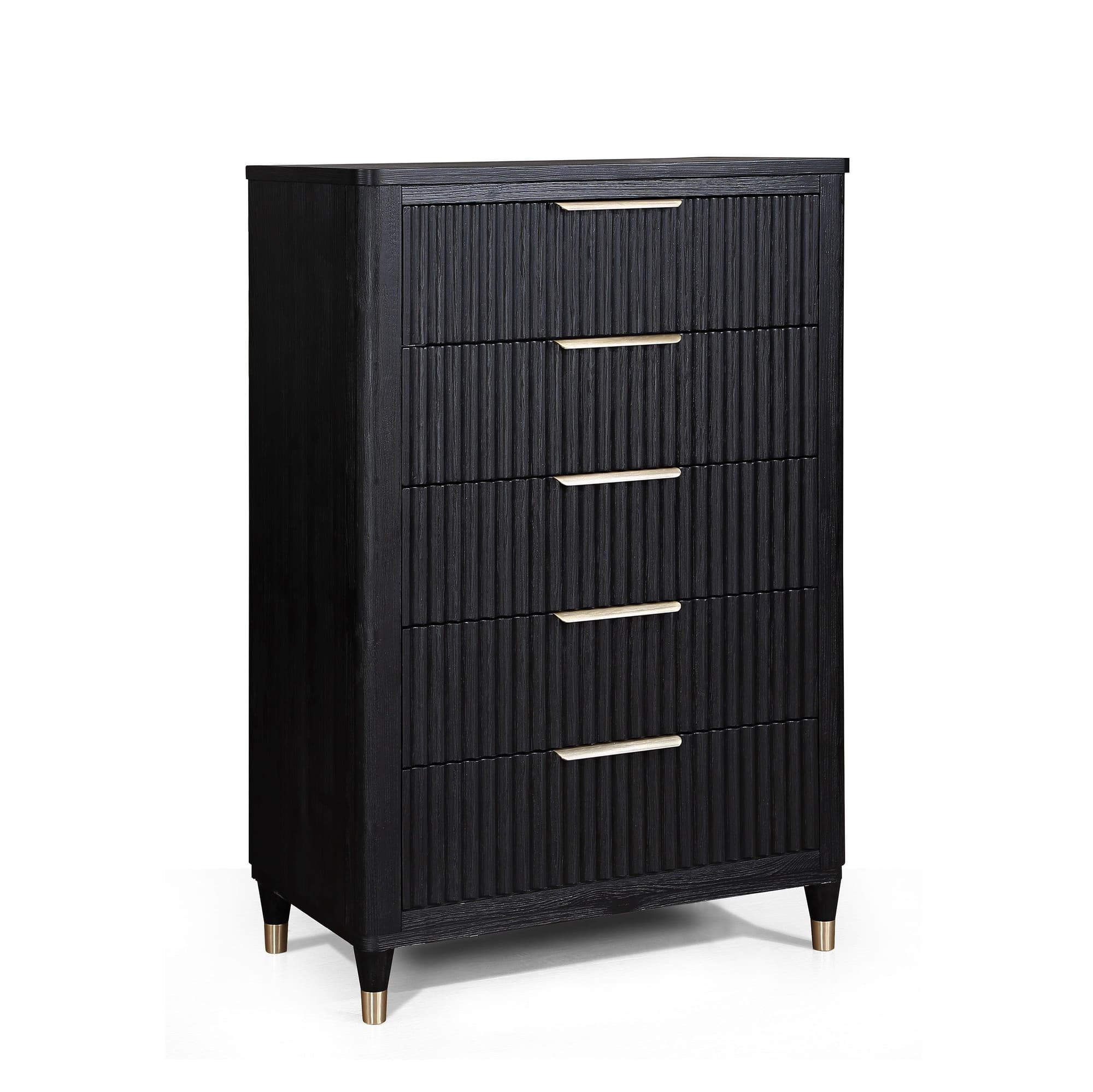 Kara Black White 5 Drawers Chest - Image 1
