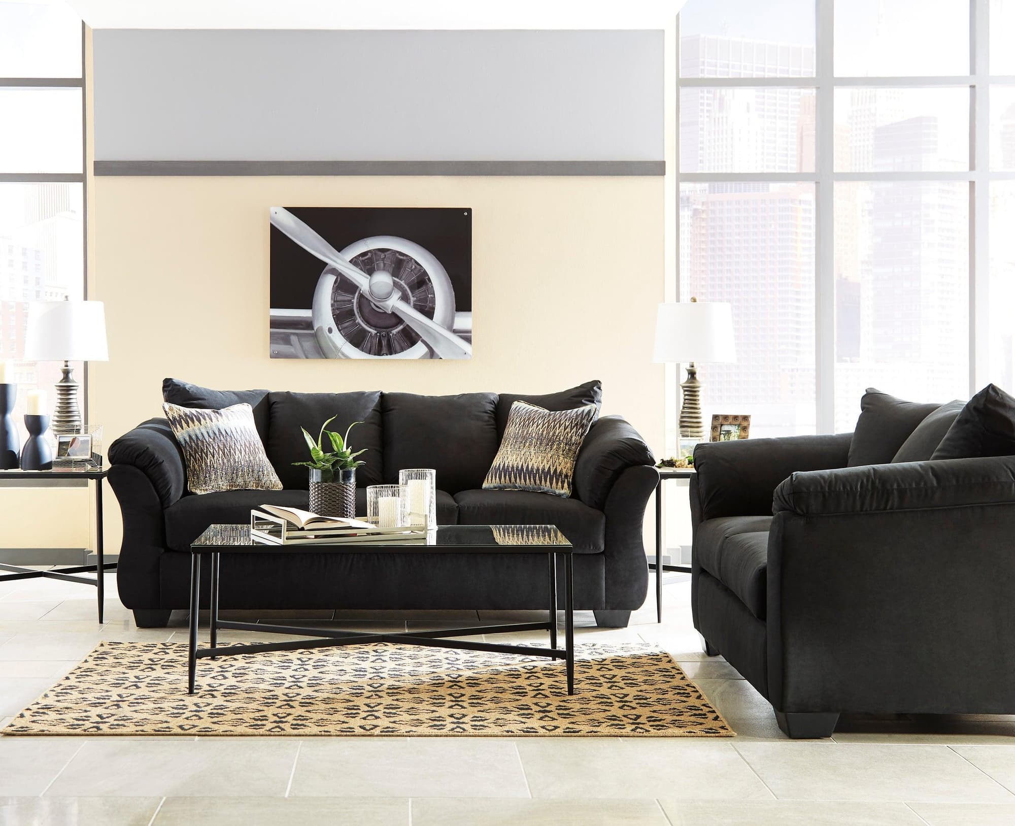 Ashley 750-08 Black Sofa Loveseat - Image 1