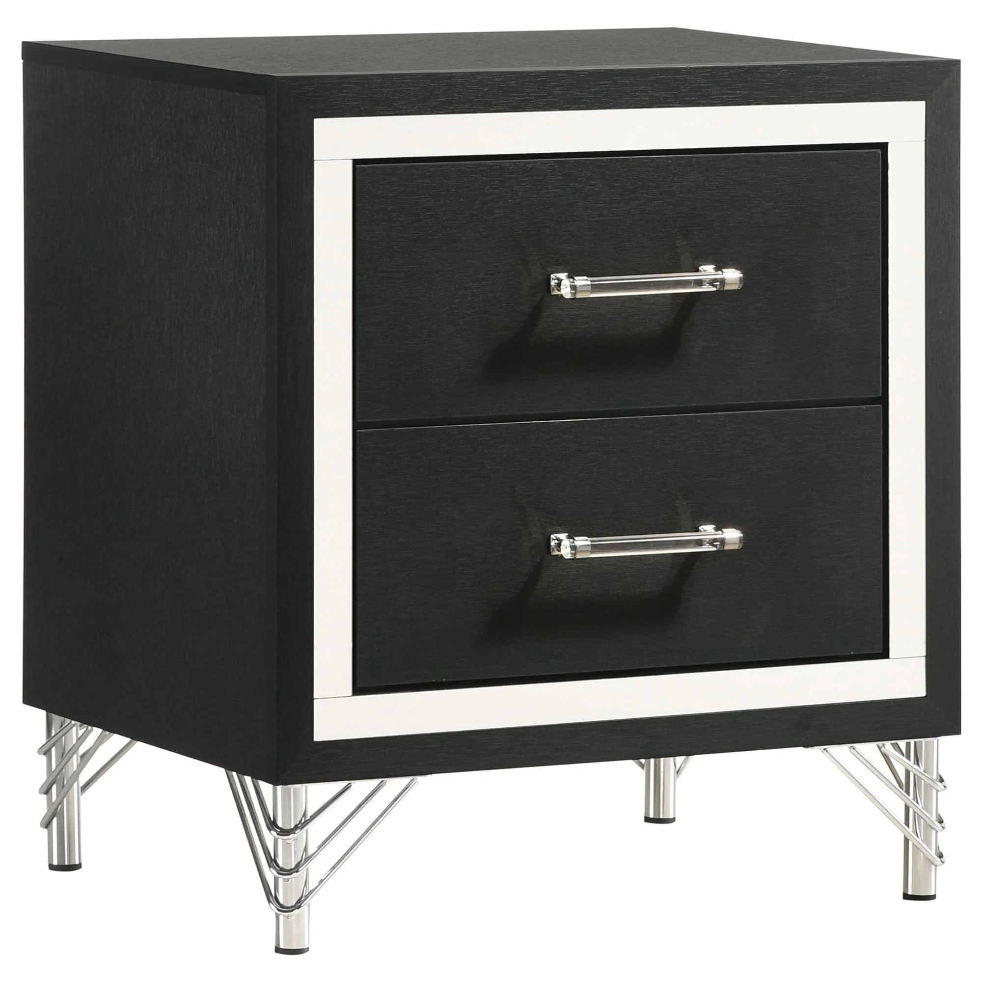 Lucia 2 Drawer Nightstand Bedide Table Black - Image 1