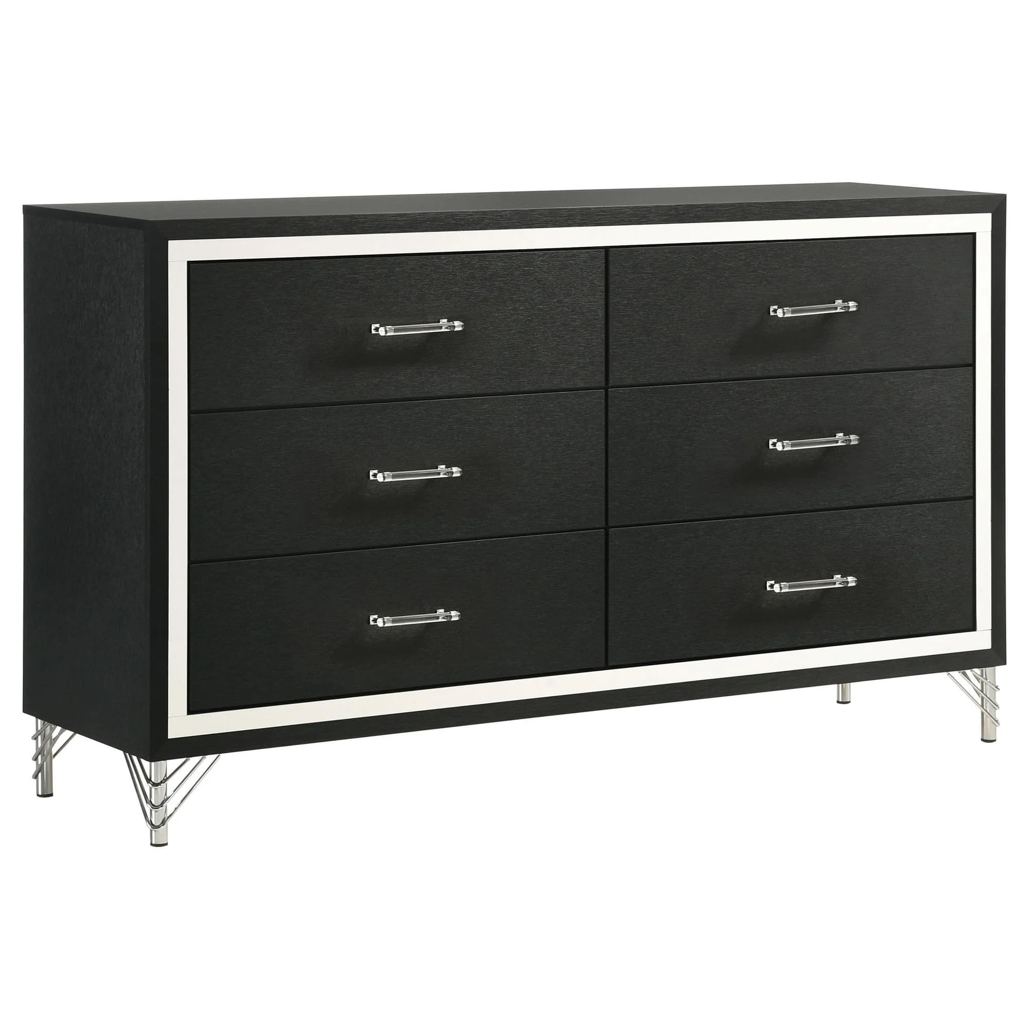 Lucia 6 Drawer Dresser Cabinet Black - Image 1