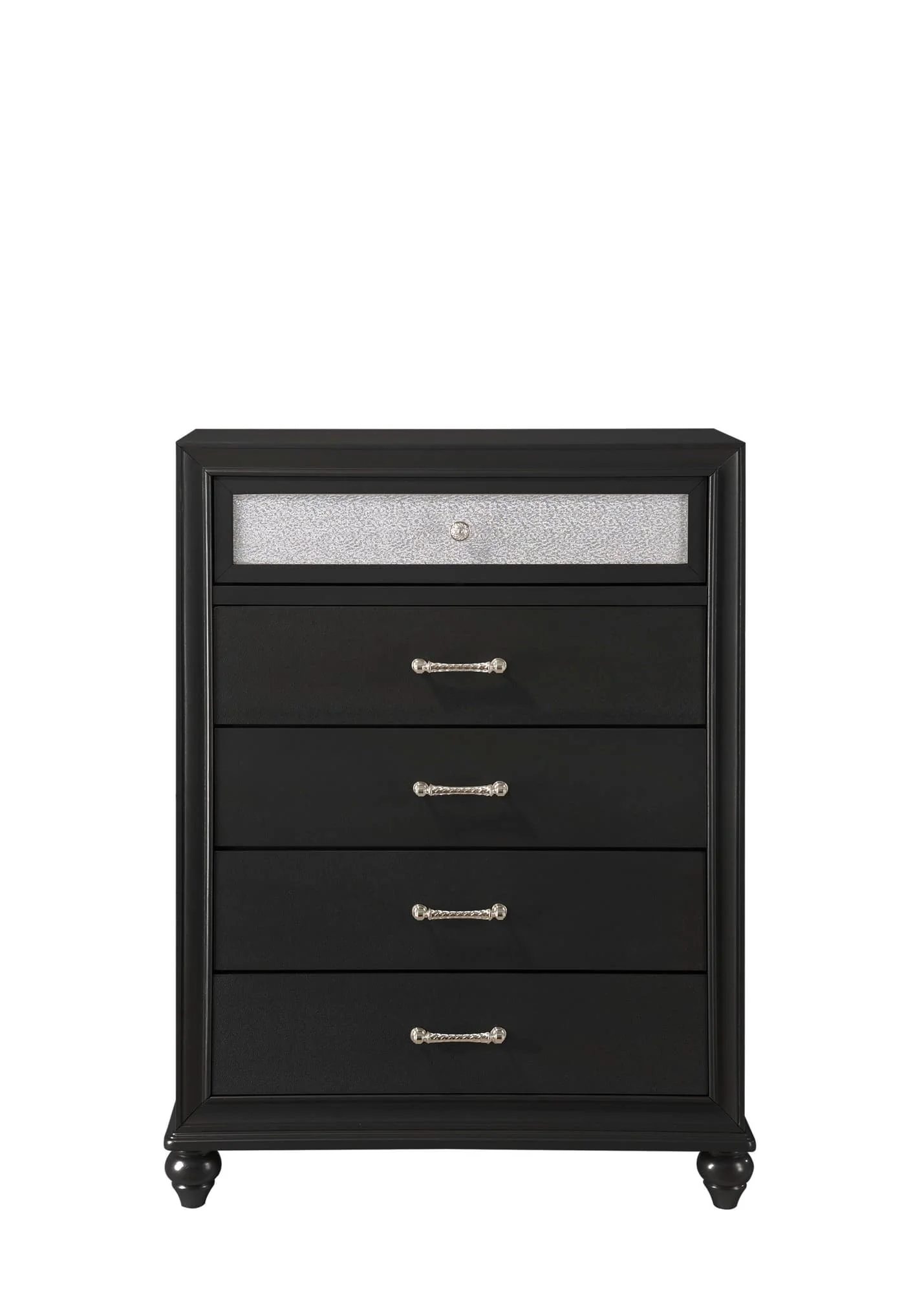 Lila Black 5 Drawers Chest - Image 1