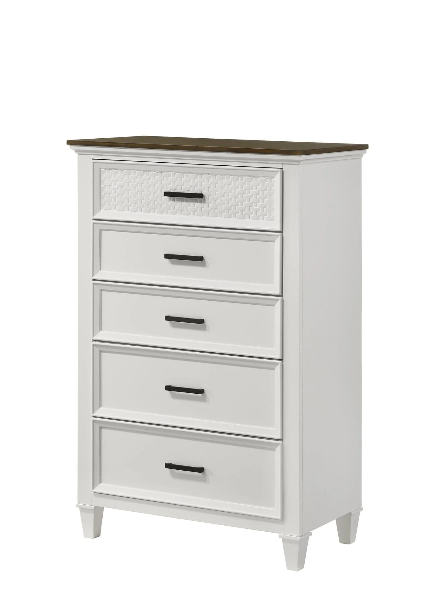 Everdeen Nutmeg White 5 Drawers Chest - Image 1