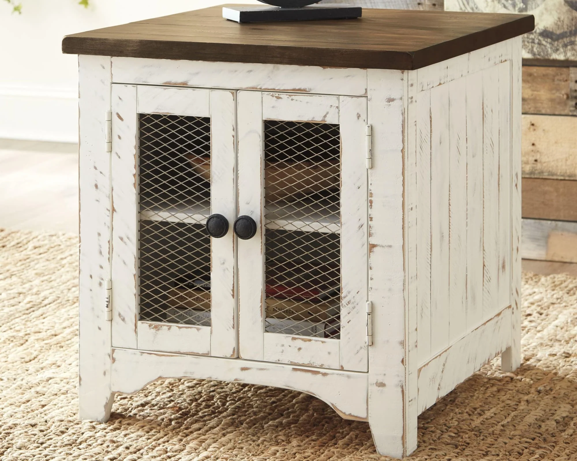 Wystfield White Brown End Table
