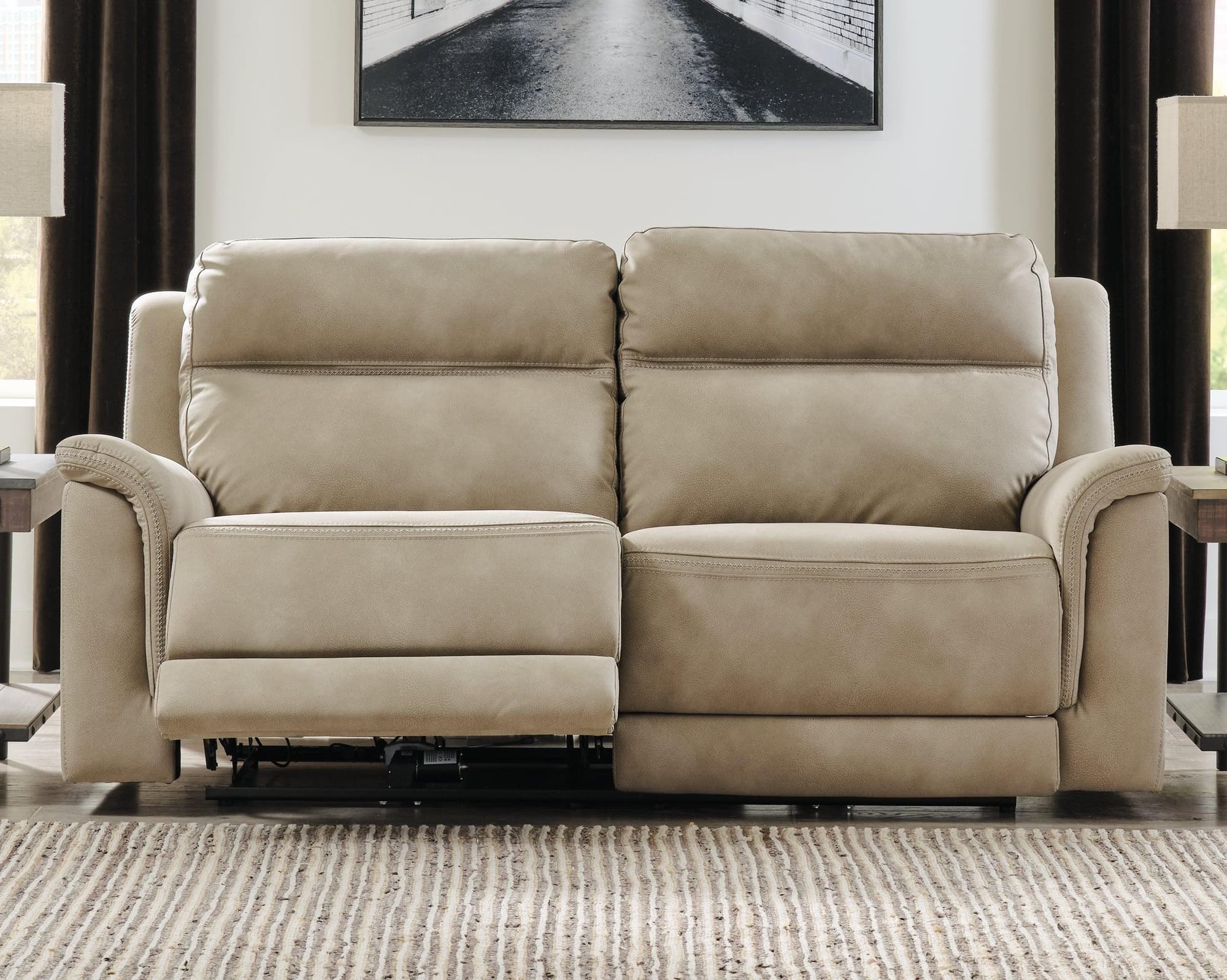 Next-Gen Durapella Sand Microfiber Power Reclining Sofa - Image 1