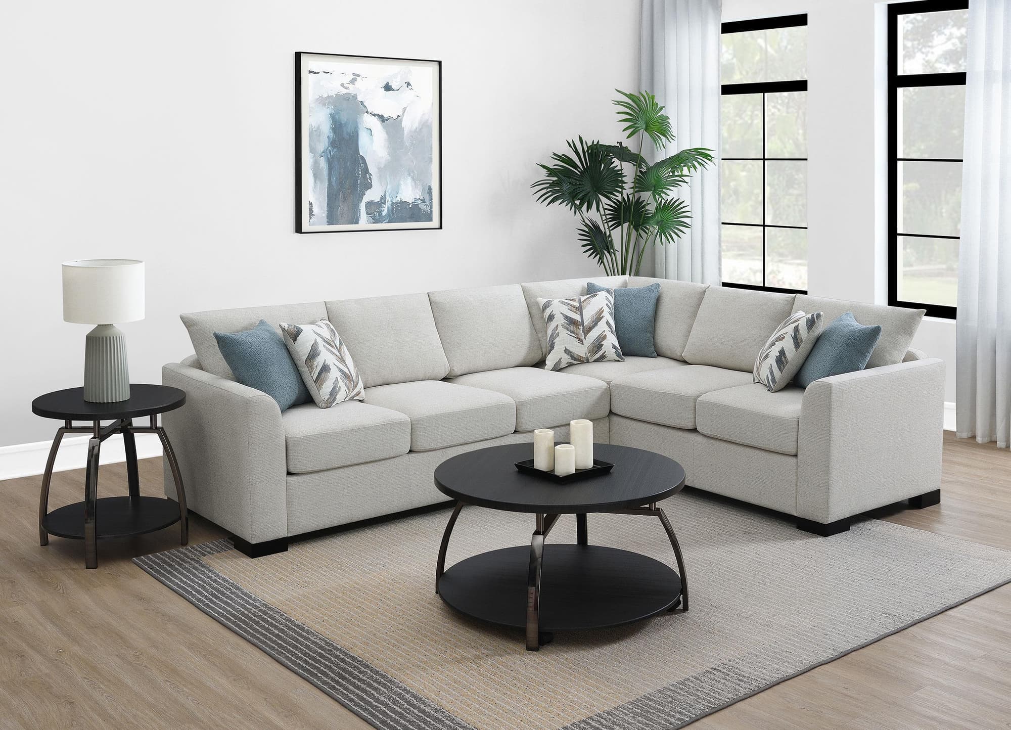 Tubasa Light Gray Sectional - Image 1