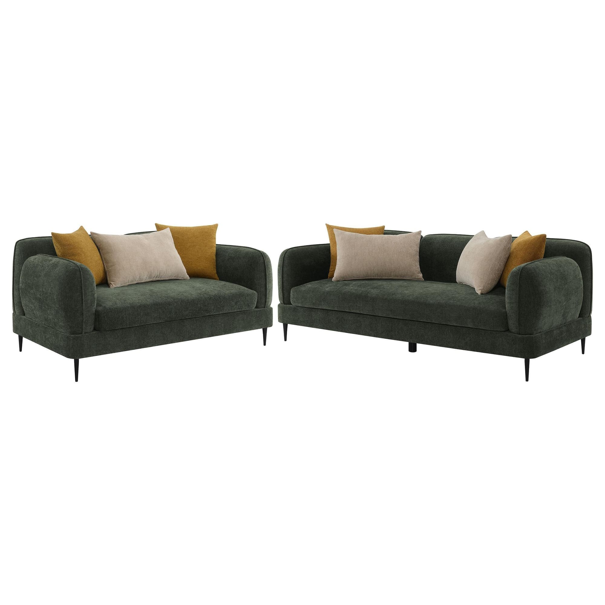 Soba Rich Green Sofa Loveseat - Image 1