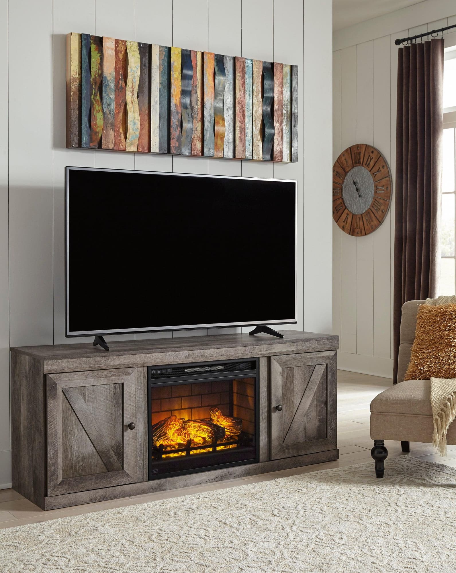Ew0440-268 TV Stand W fireplace 60"L - Image 1