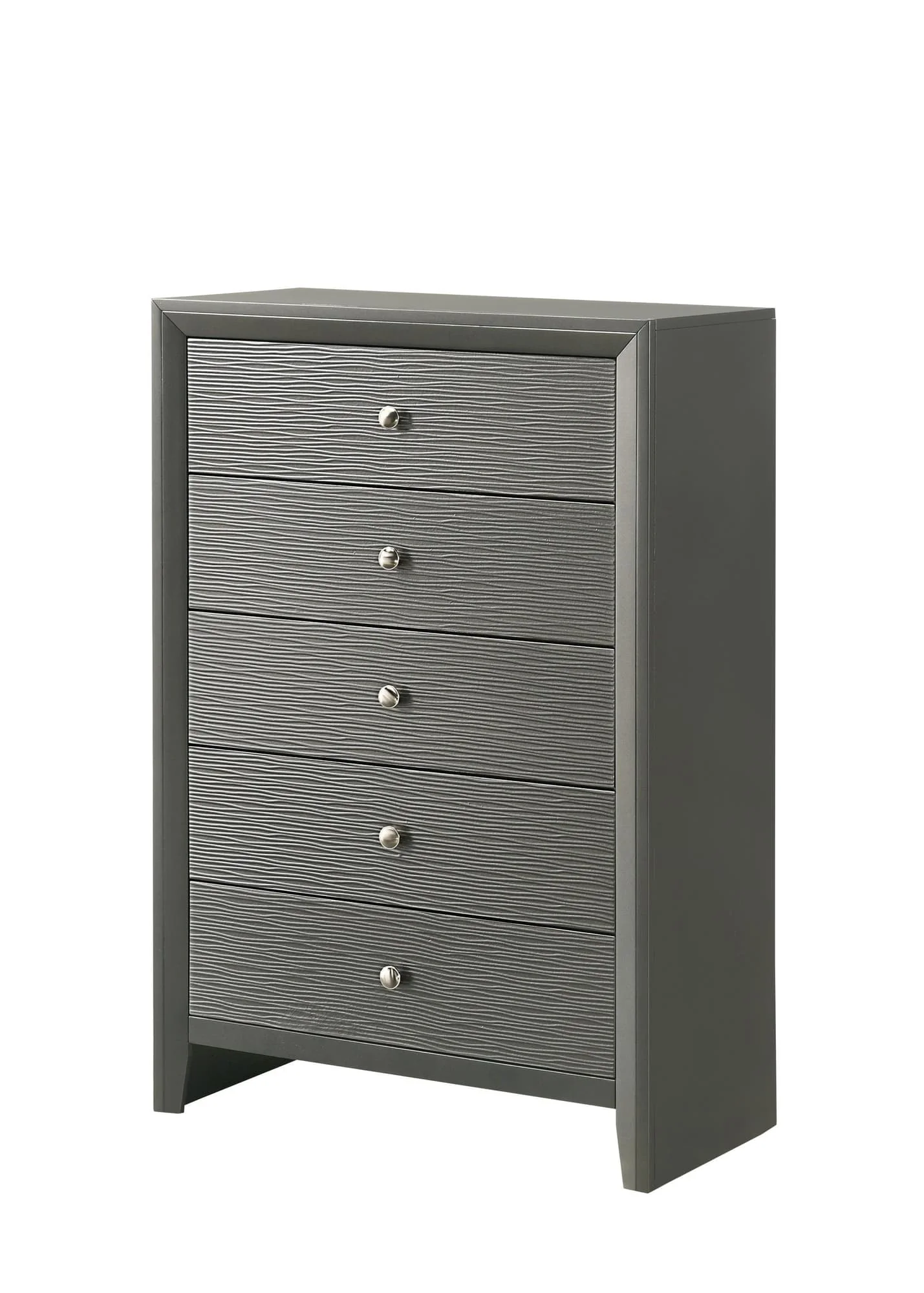 Denker Gunmetal 5 Drawers Chest - Image 1