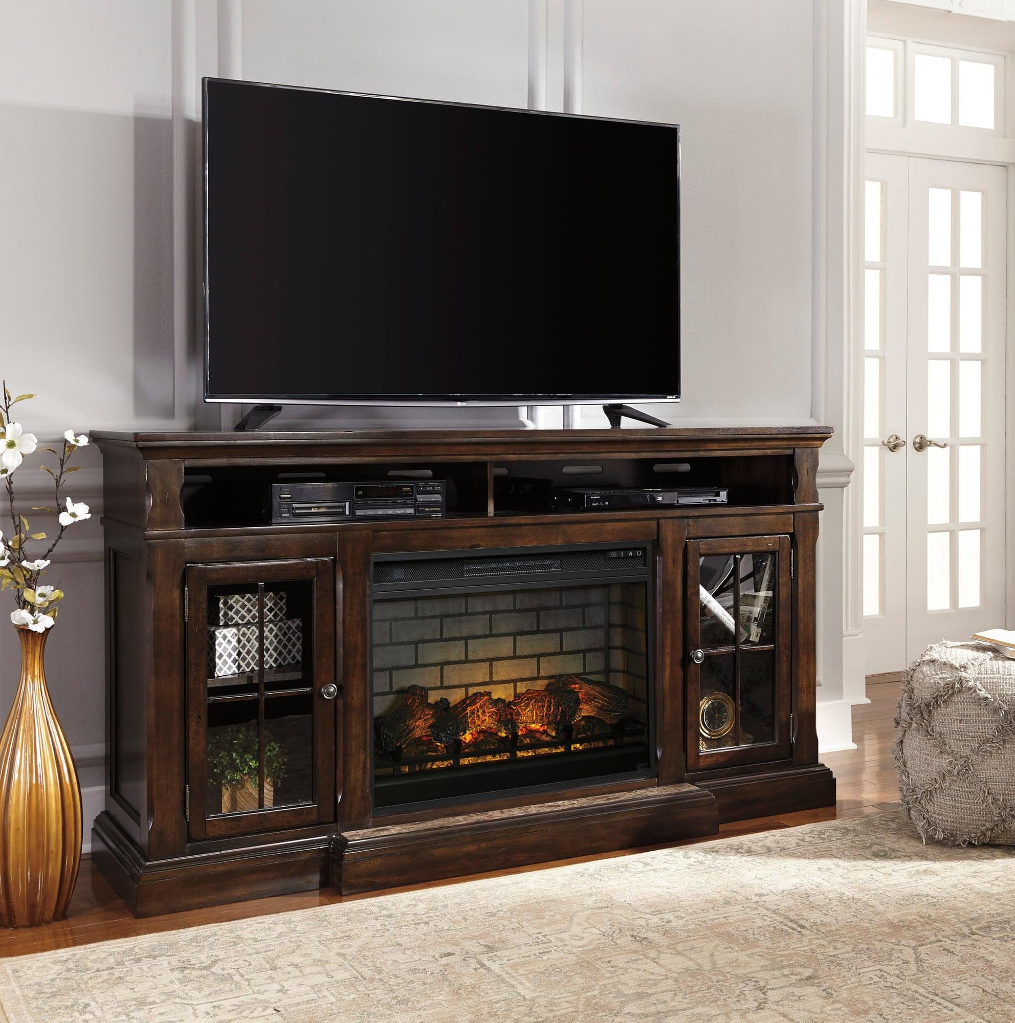 W701-88 TV Stand W fireplace 72"L - Image 1