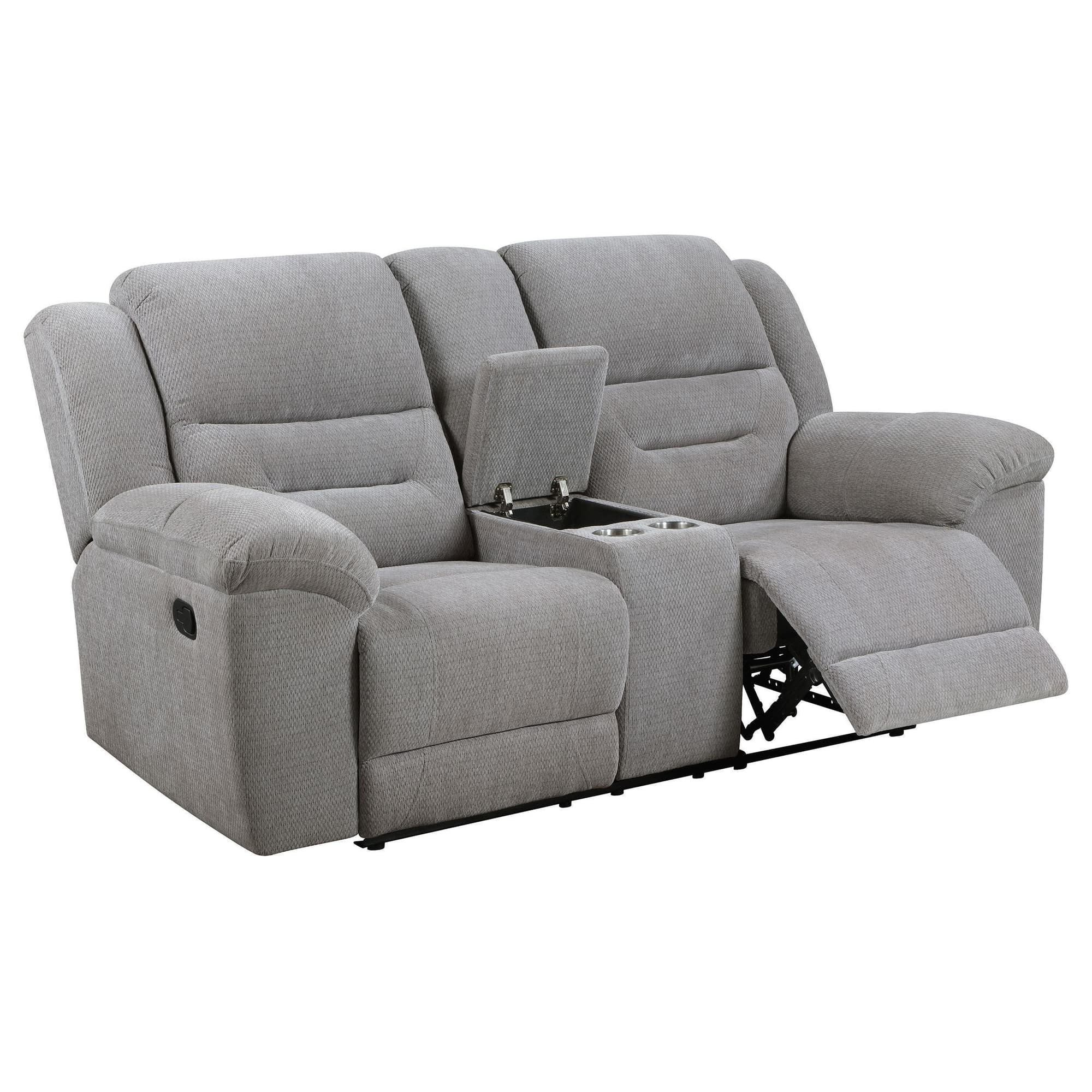 Grimm Gray Reclining Loveseat - Image 1