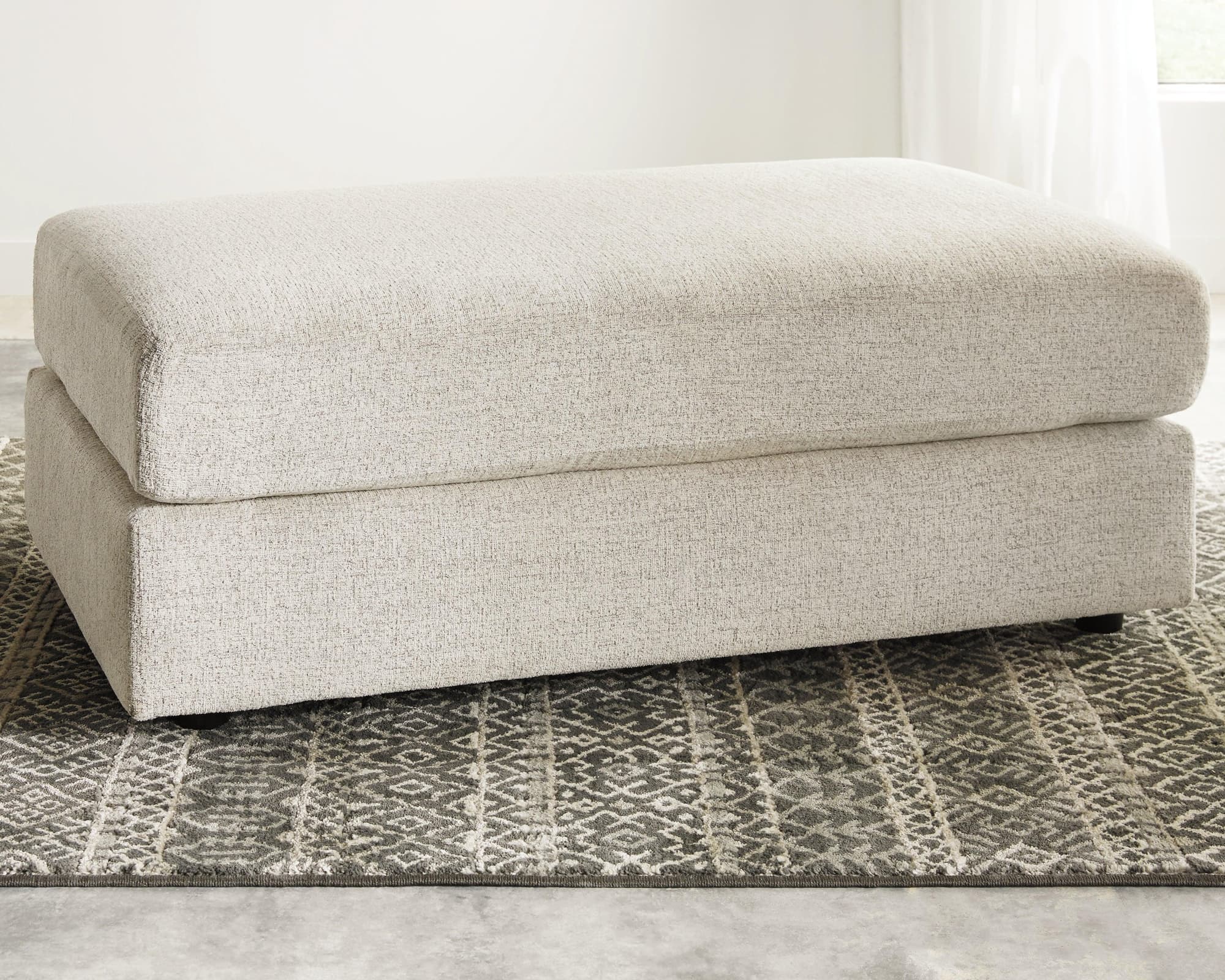 Soletren Stone Chenille Oversized Ottoman - Image 1
