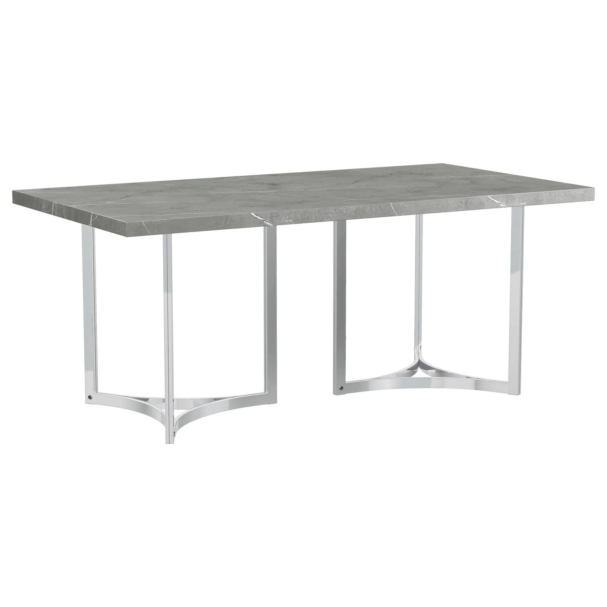 Sterling 72-inch Rectangular Dining Table Grey Faux Marble - Image 1
