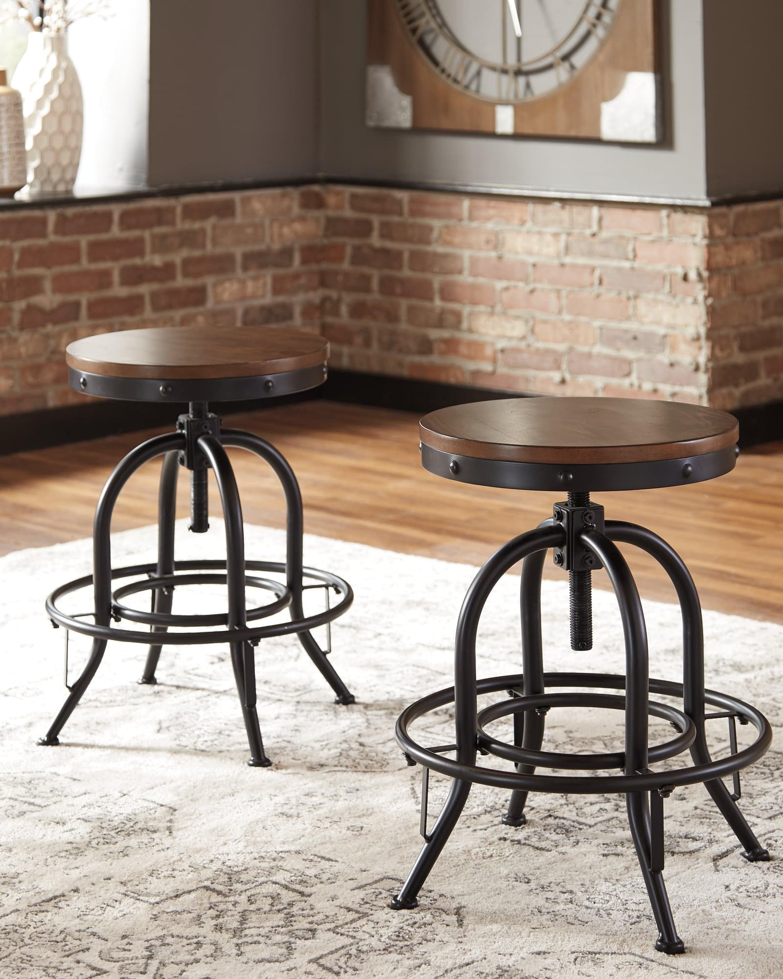 Valebeck Brown Black Counter Height Bar Stool - Image 1