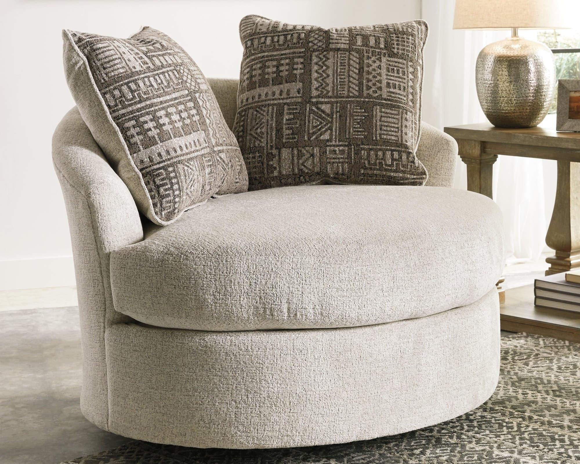 Soletren Stone Chenille Accent Chair - Image 1