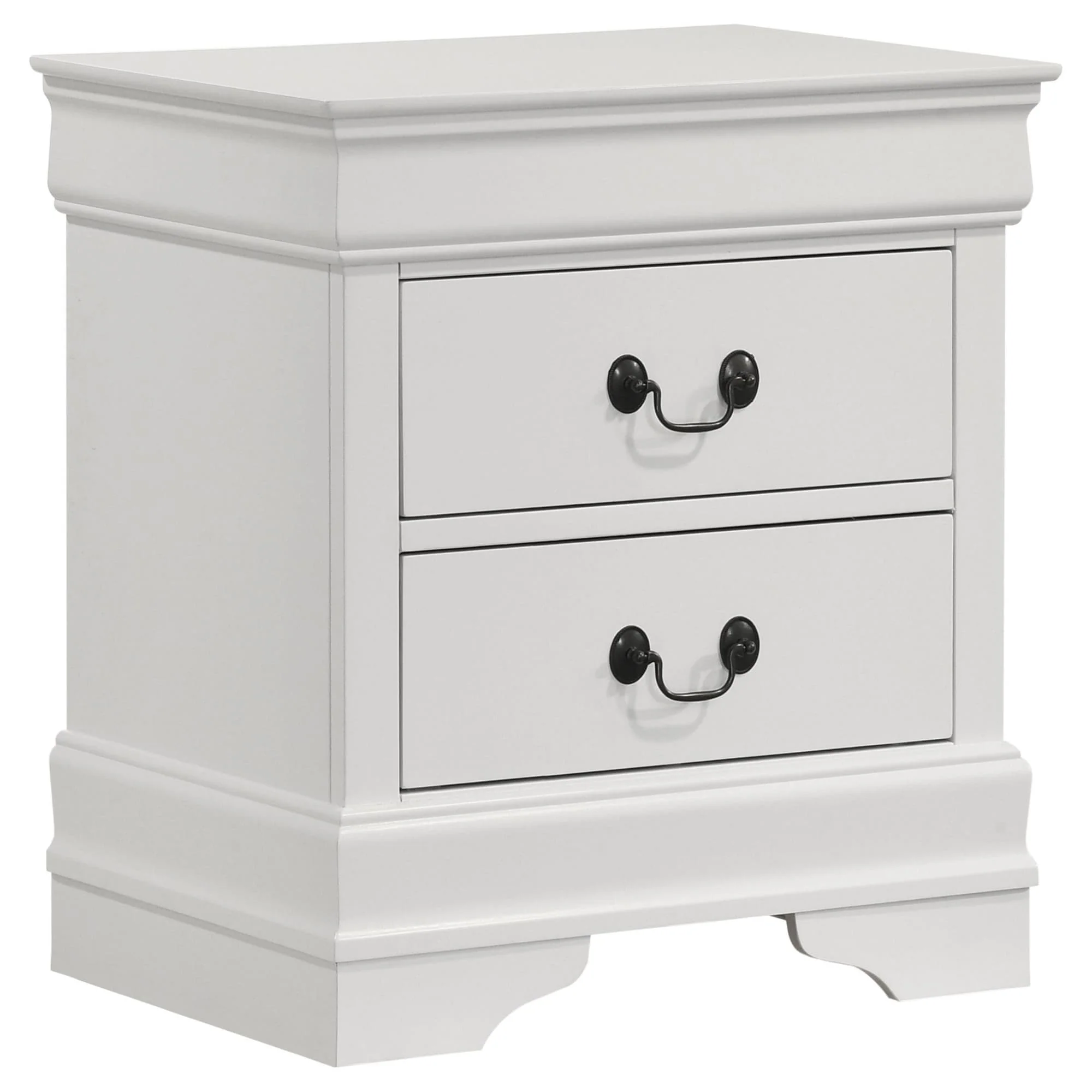 LOUIS PHILIPPE Louis Philippe 2-drawer Nightstand Bedide Table White 202442 - Image 1
