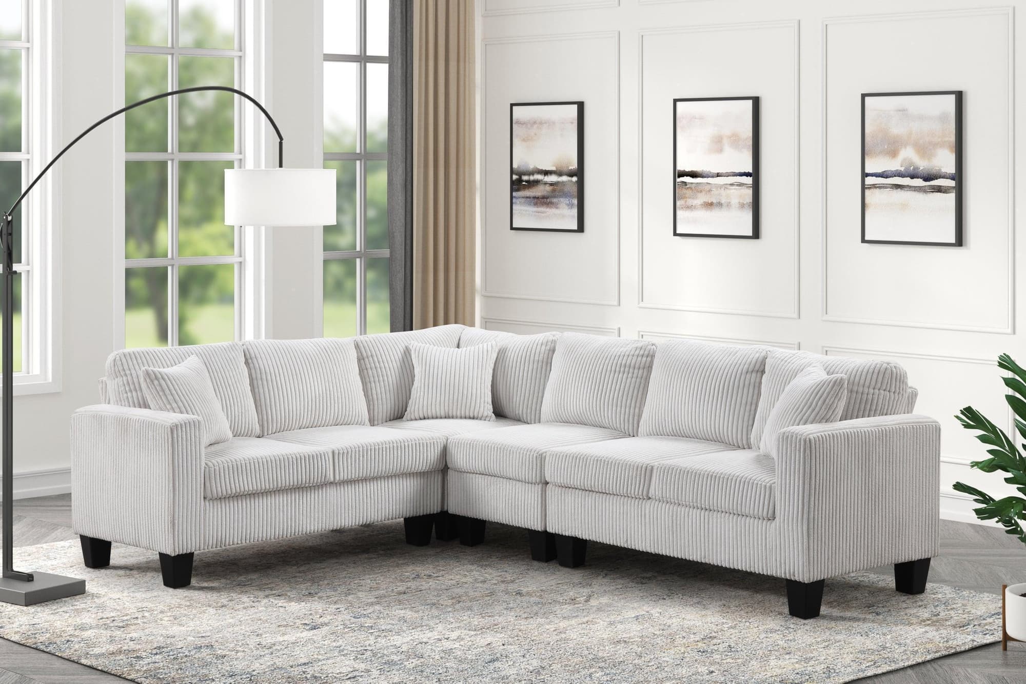 Logan Beige Sectional - Image 1