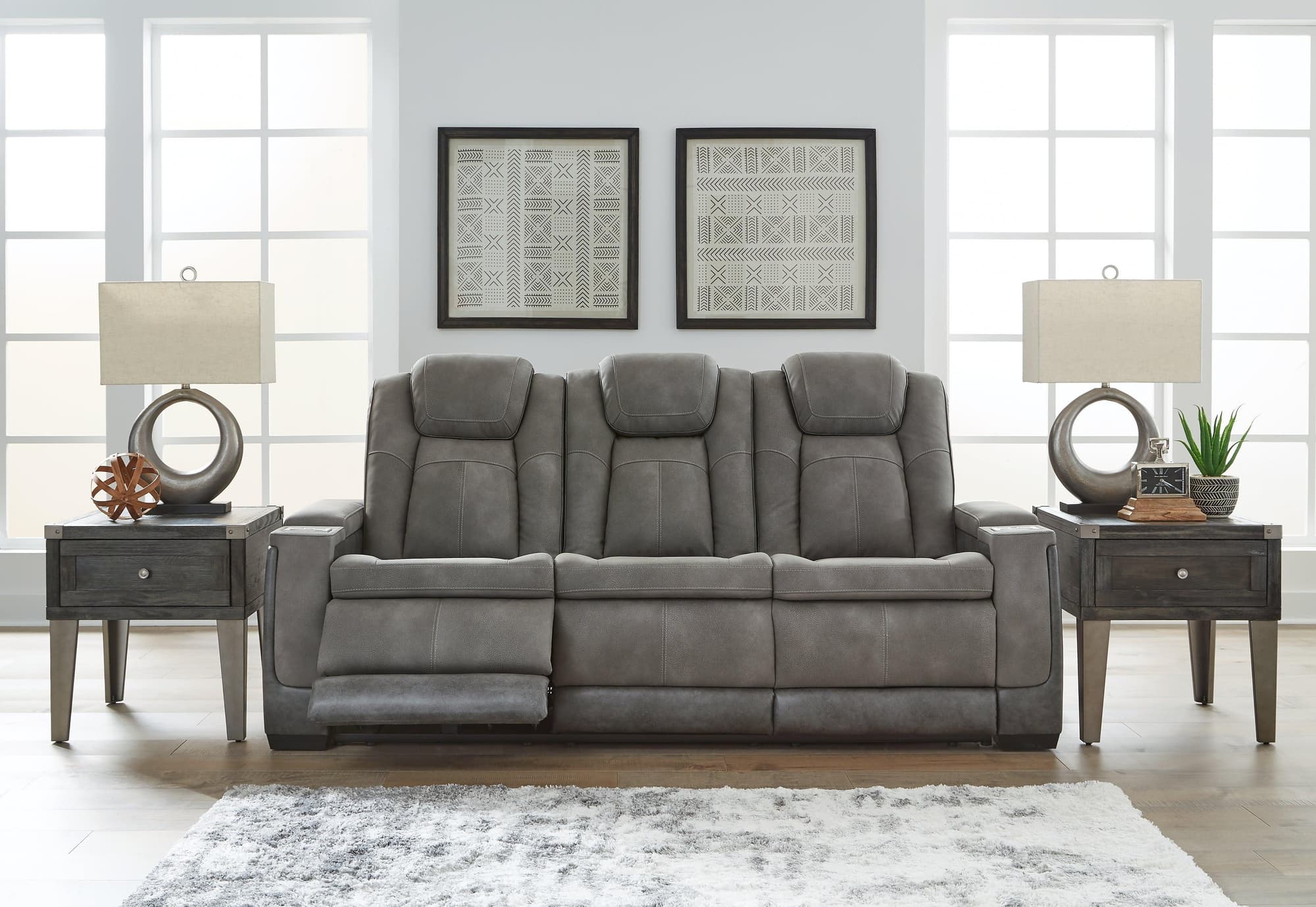 Next-Gen Durapella Slate Faux Leather Power Reclining Sofa - Image 1