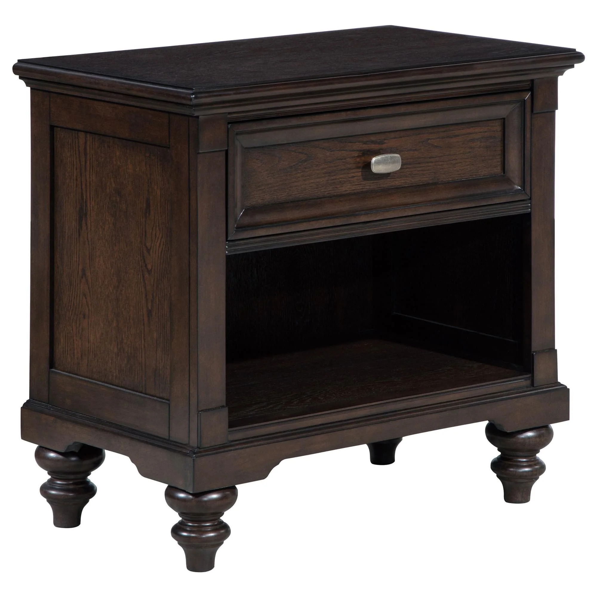Andover 1-drawer Nightstand Bedside Table Dark Oak - Image 1