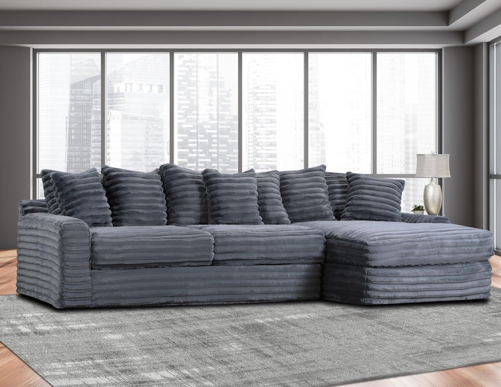 Julia Charcoal Gray Sectional - Image 1