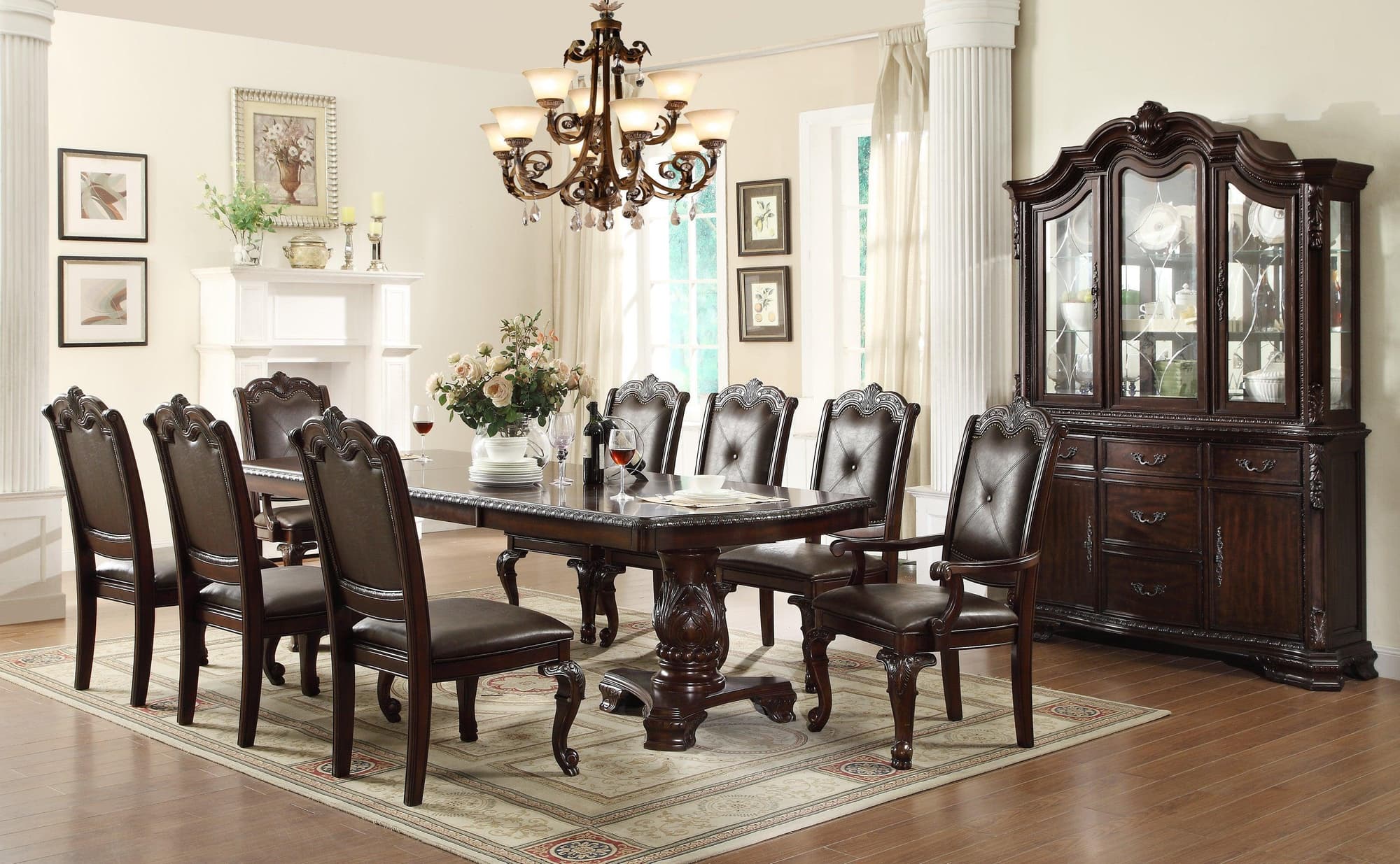Kiera Brown Formal Extendable Dining Room Set - Image 1
