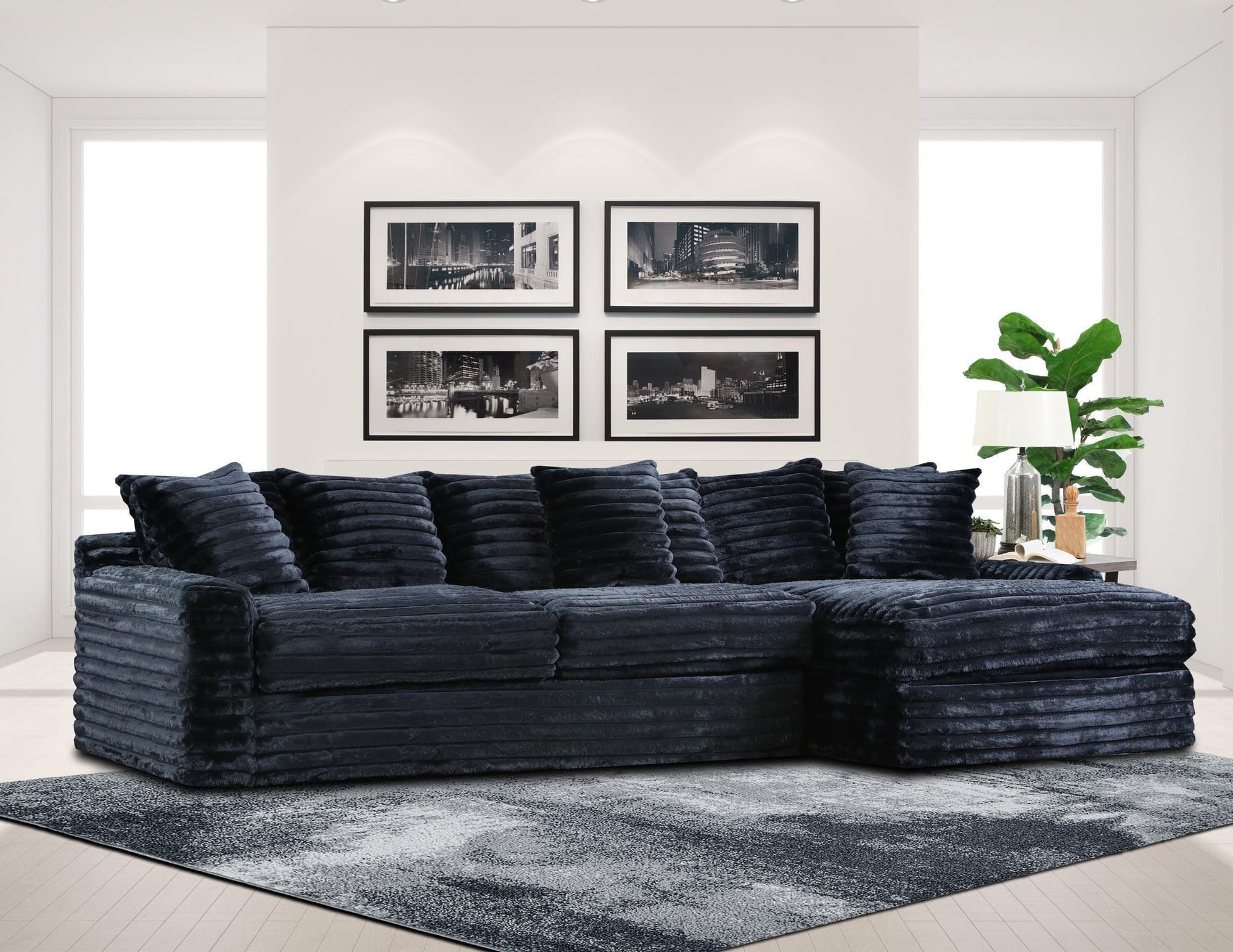 Julia Onyx Black Sectional - Image 1