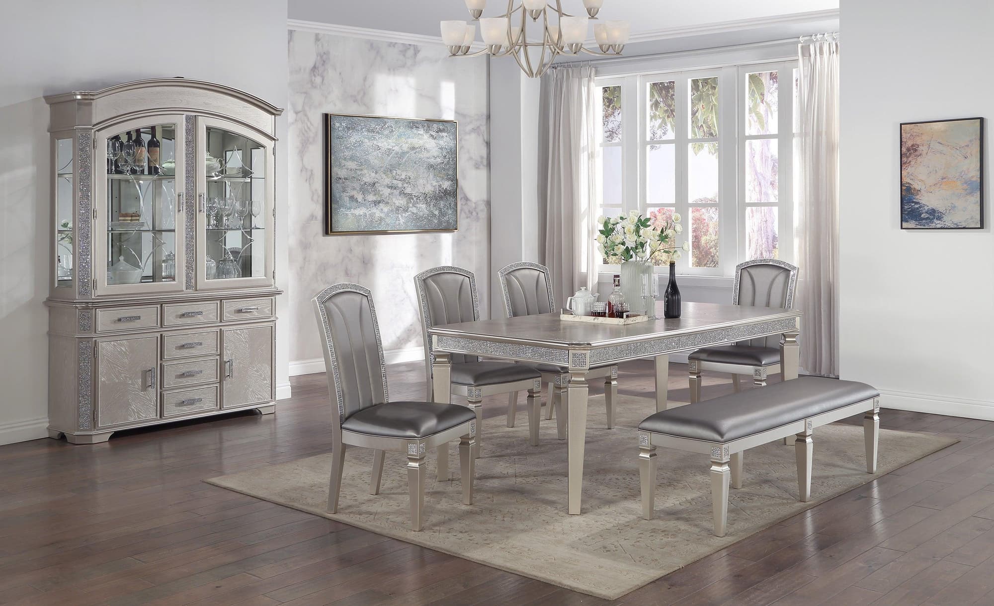 Klina Gray Rectangular Dining Room Set - Image 1