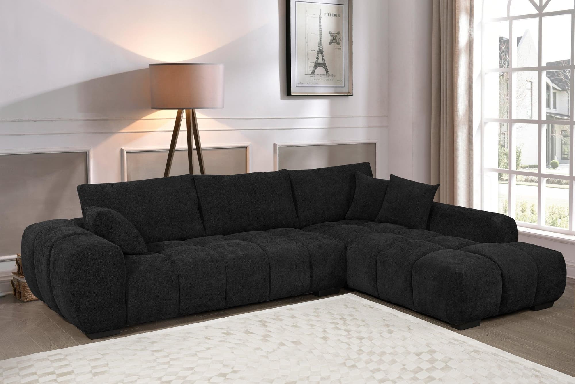 Manhattan Black Sectional - Image 1