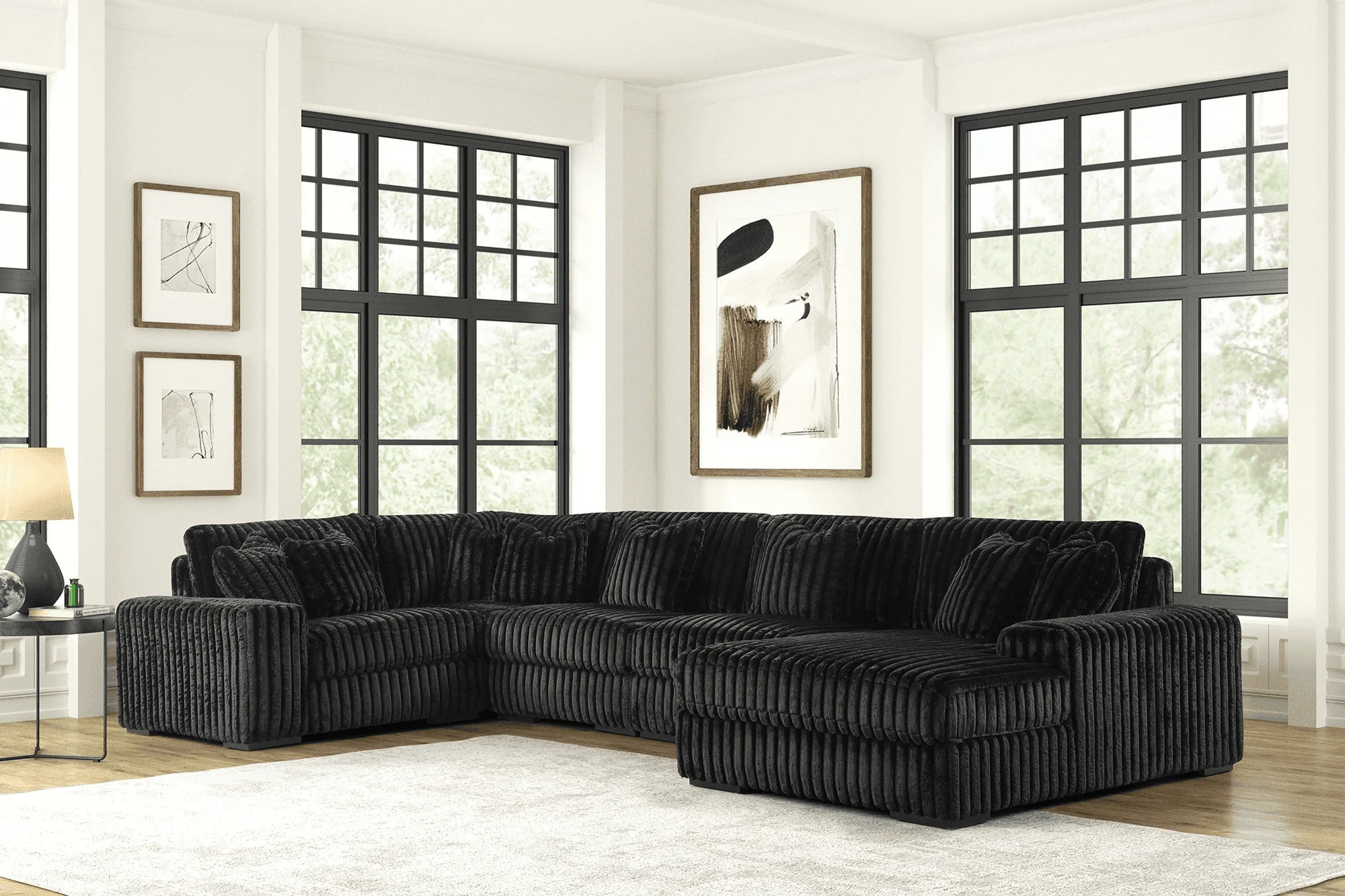 Seasons Black 5-Piece Sectional - Image 1