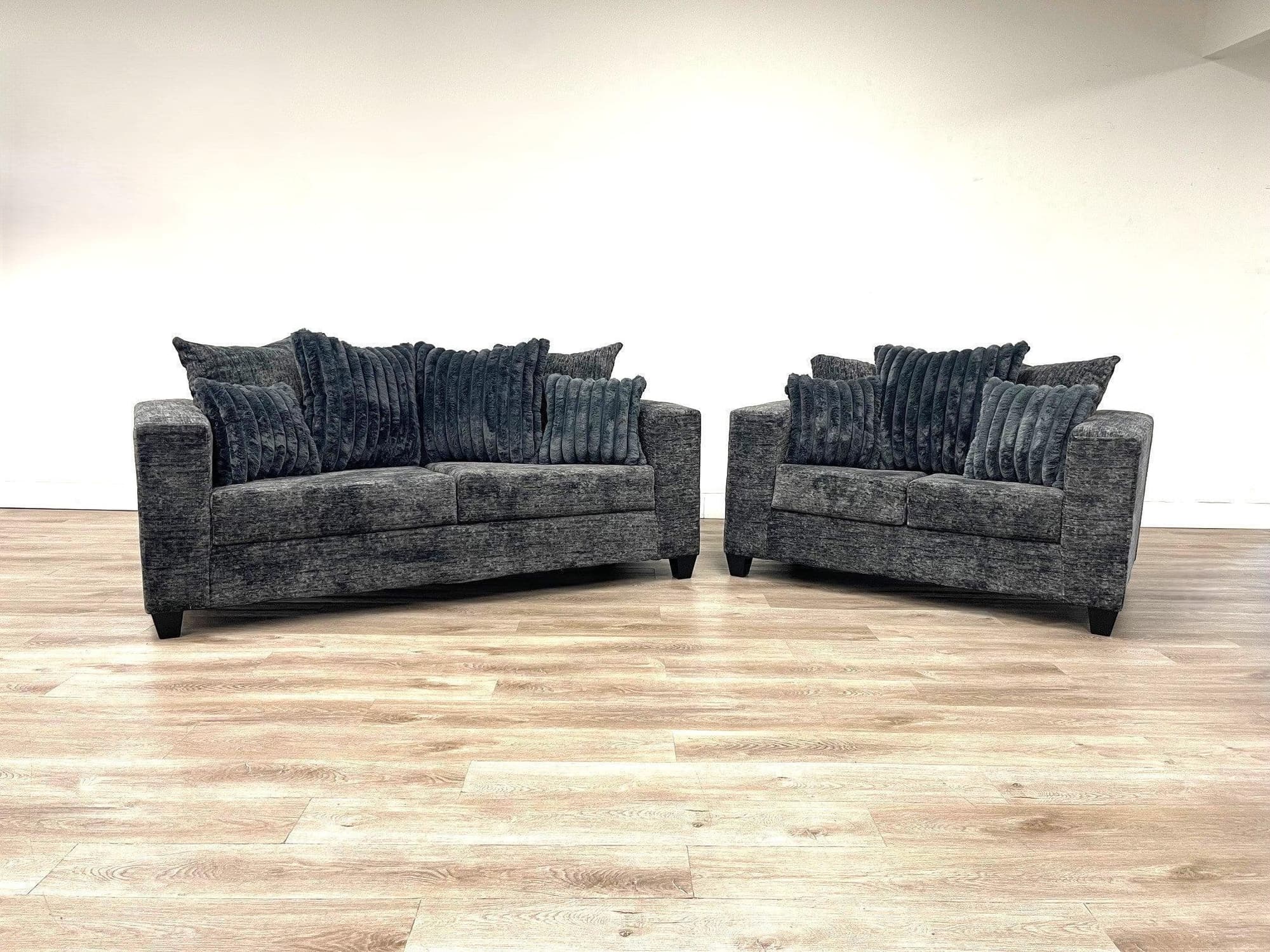 Kaf Charcoal Gray 2-Piece Living Room Set - Image 1