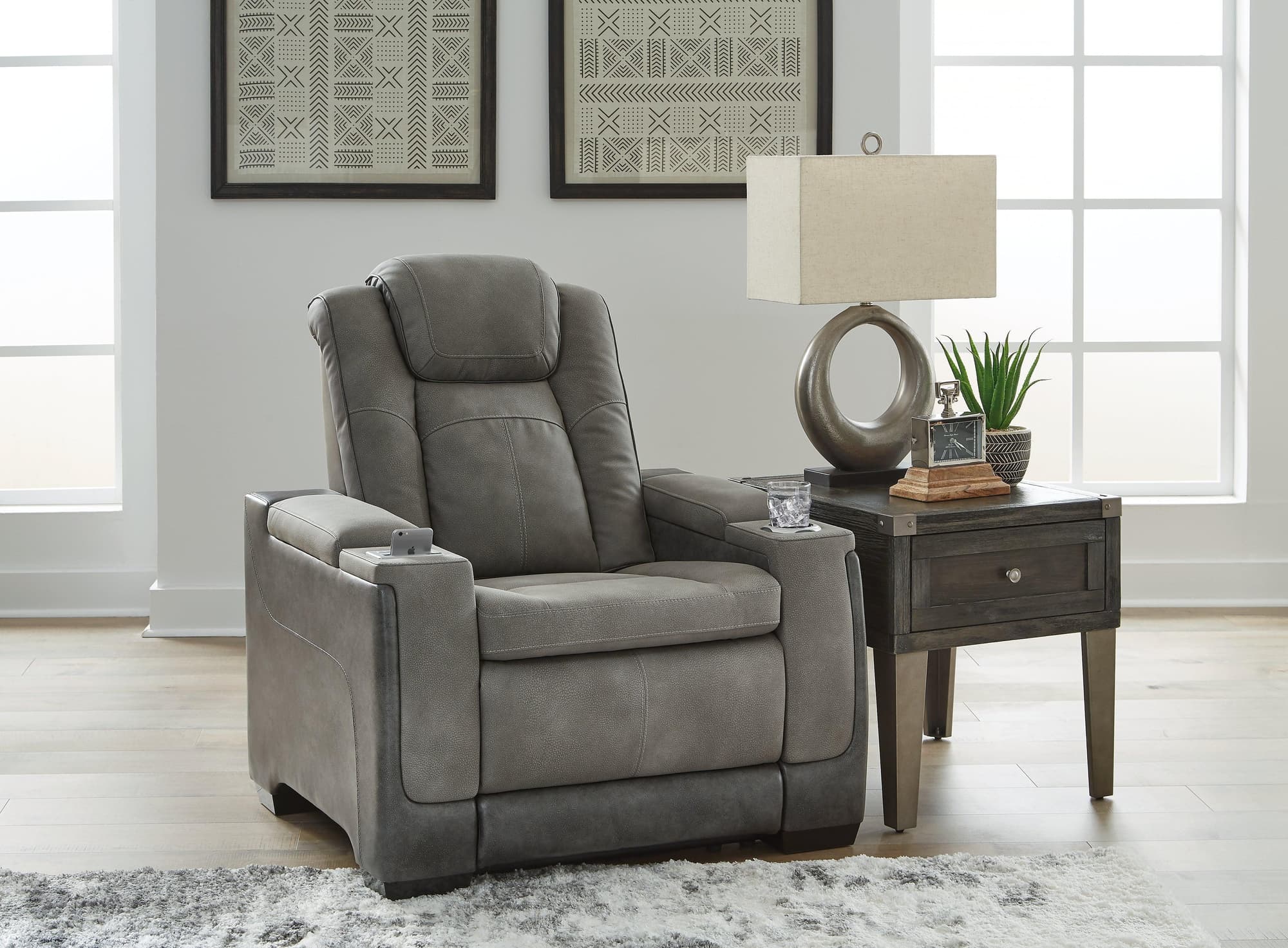Next-Gen Durapella Slate Faux Leather Power Recliner - Image 1