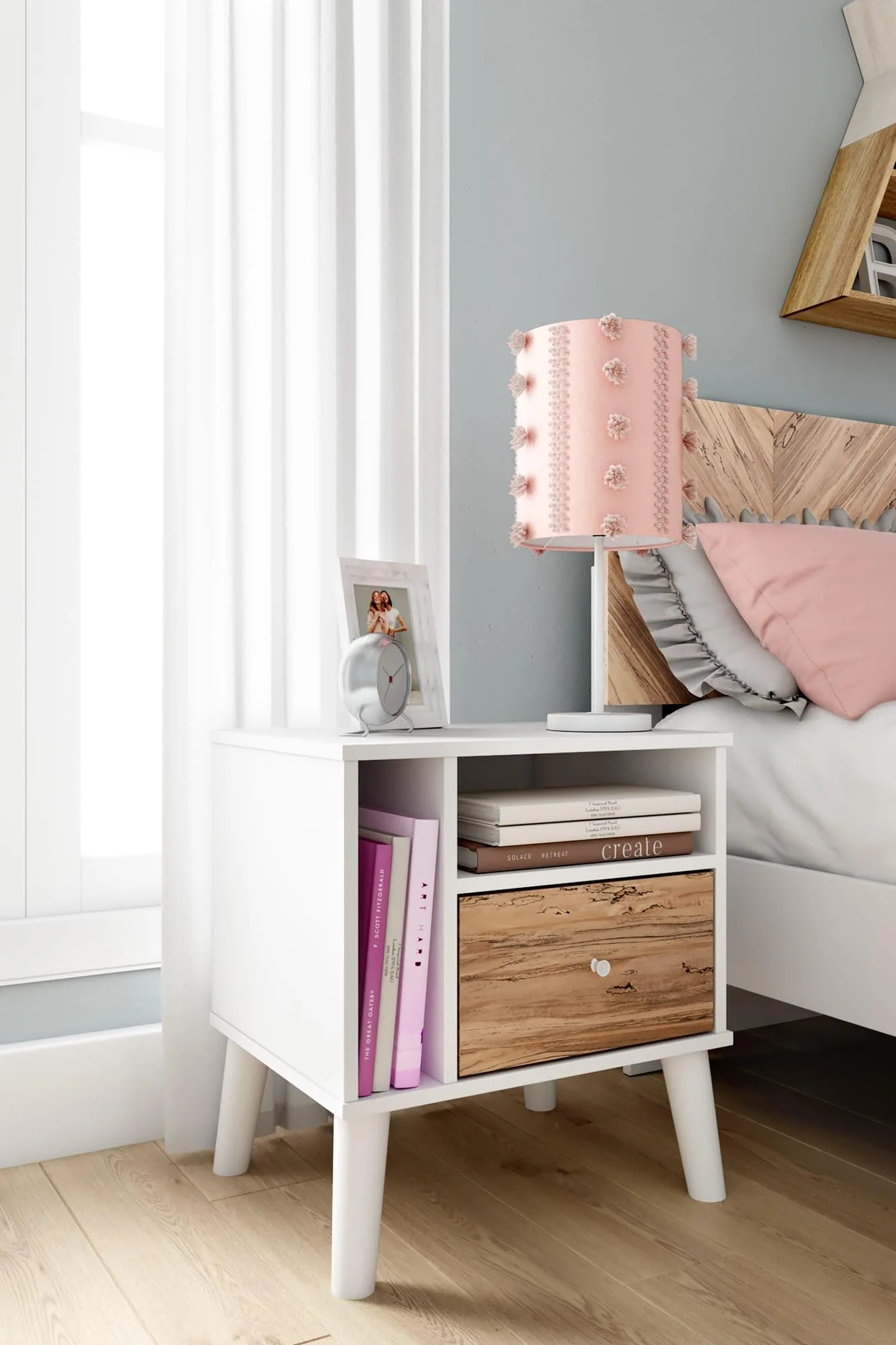 Piperton Two-Tone Brown White Nightstand - Image 1