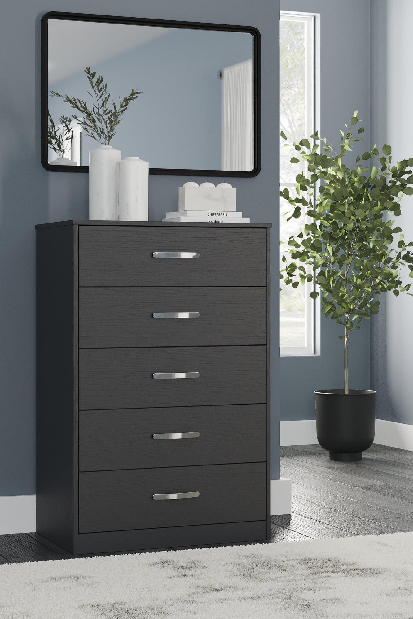 Finch Black Chest Of Drawers - Image 1