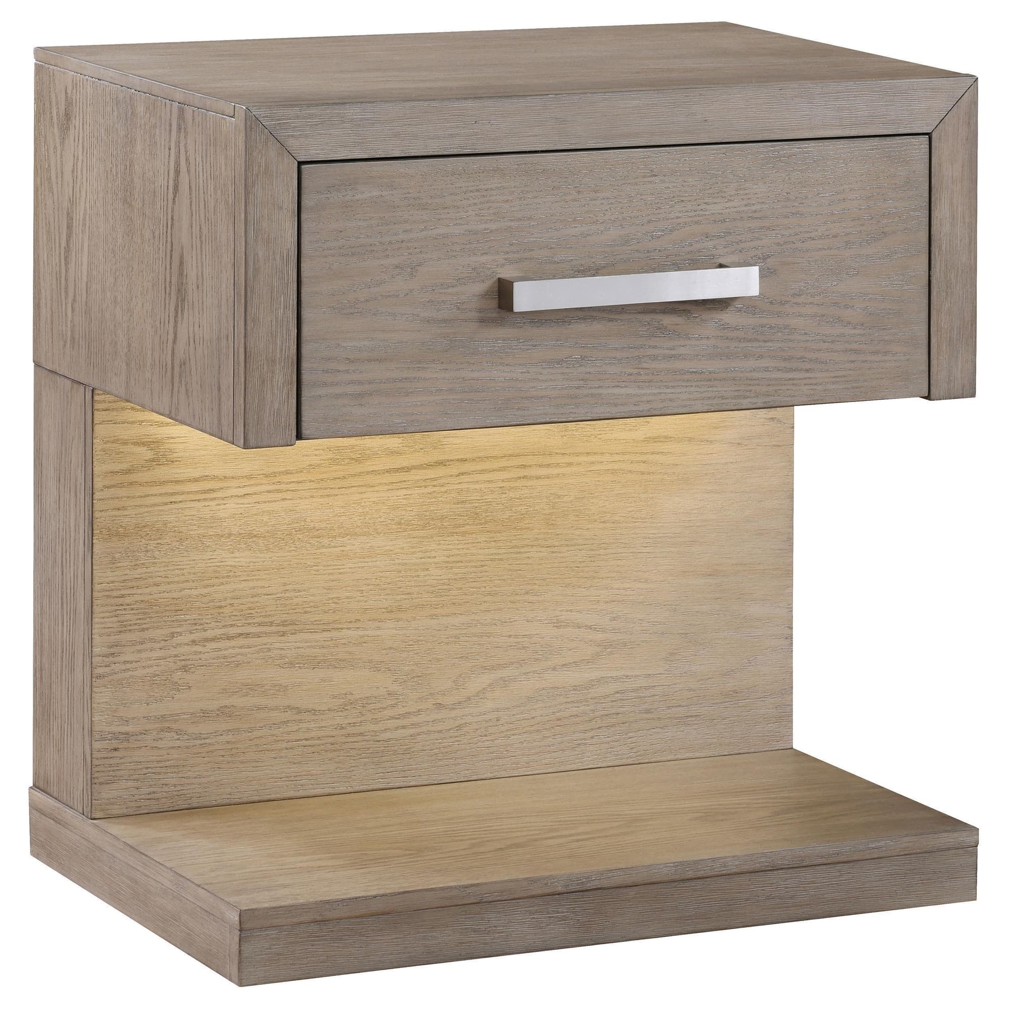 Kenora 1-drawer Nightstand Bedide Table Barley Brown - Image 1