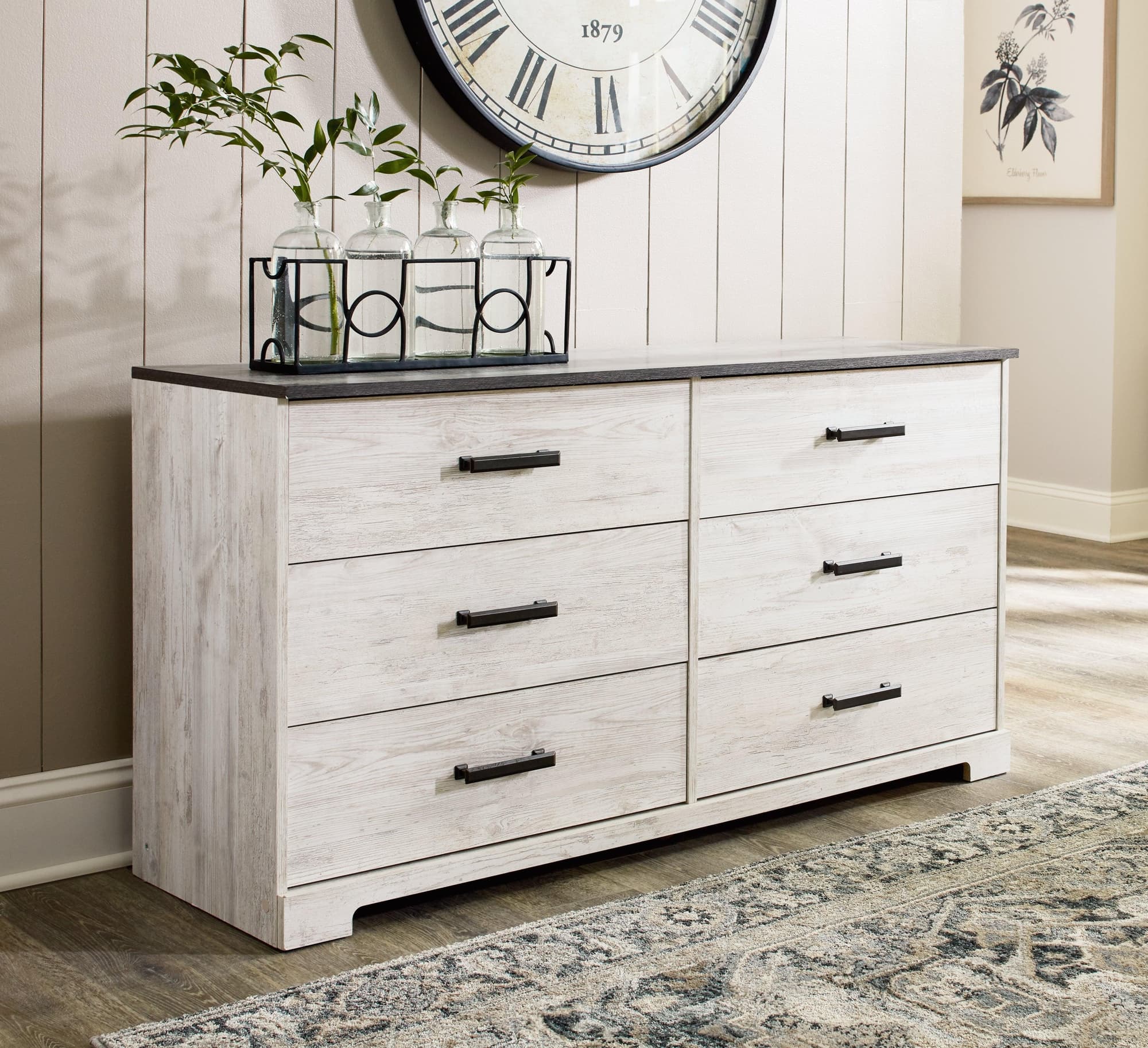 Shawburn Whitewash Charcoal Gray Dresser - Image 1