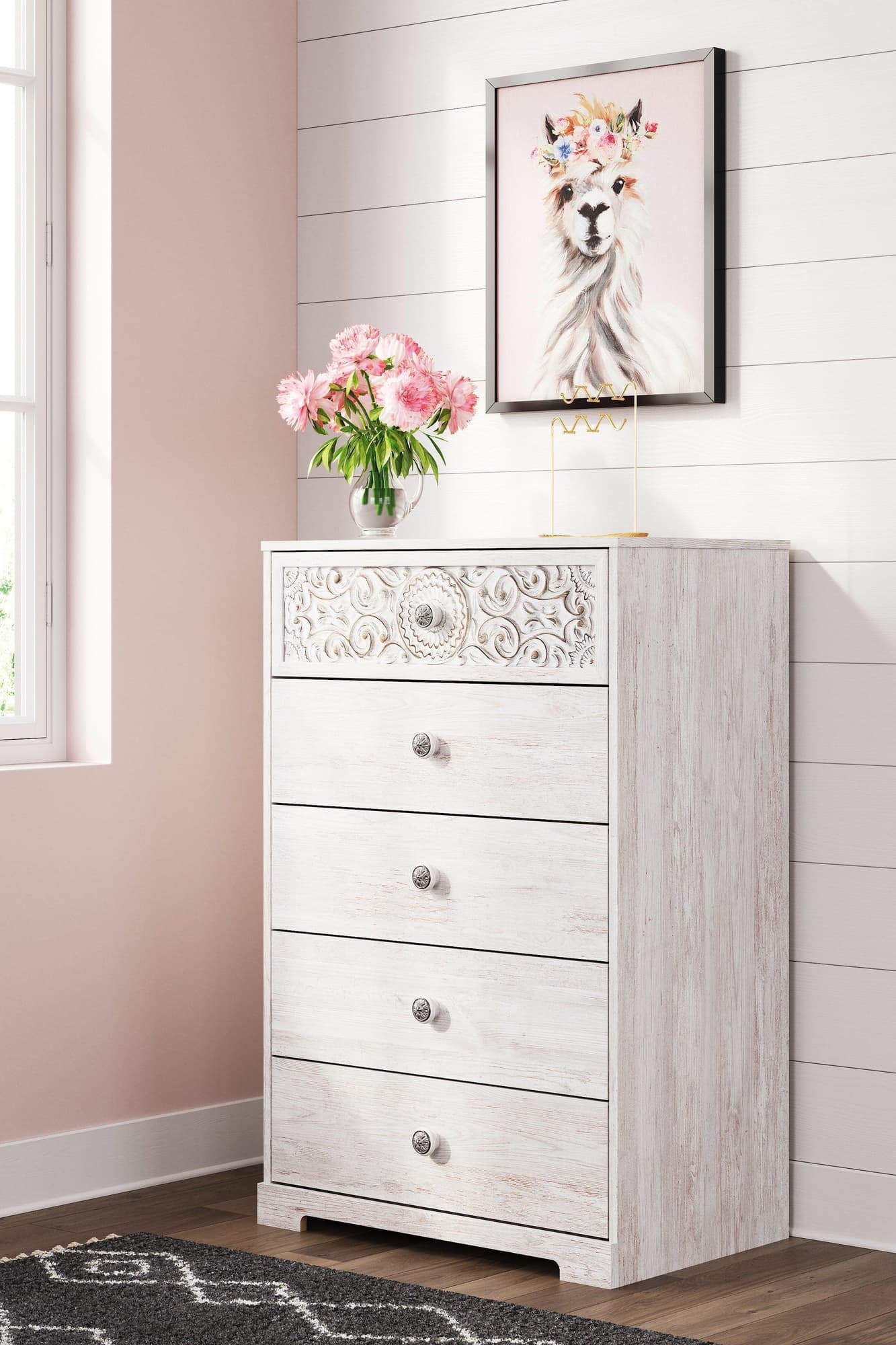 Paxberry Whitewash Chest Of Drawers - Image 1