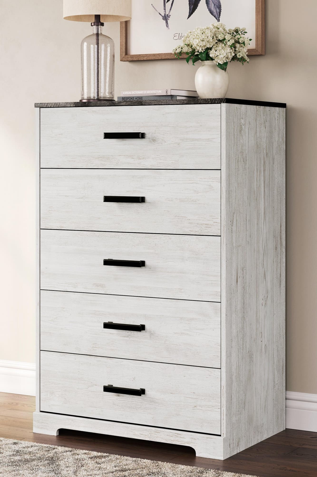 Shawburn Whitewash Charcoal Gray Chest Of Drawers - Image 1