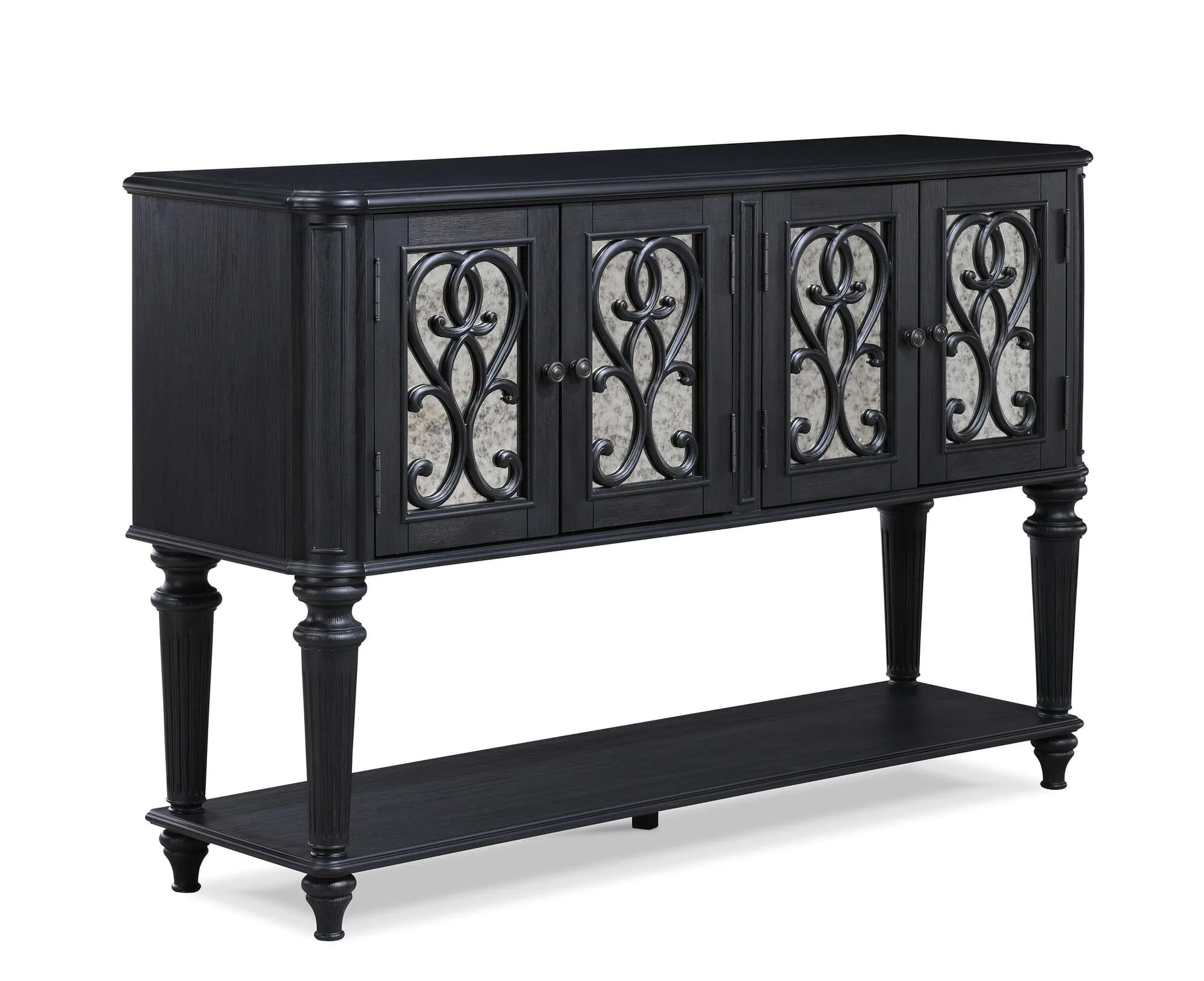 Kingsbury Dark Gray Storage Dining Sideboard