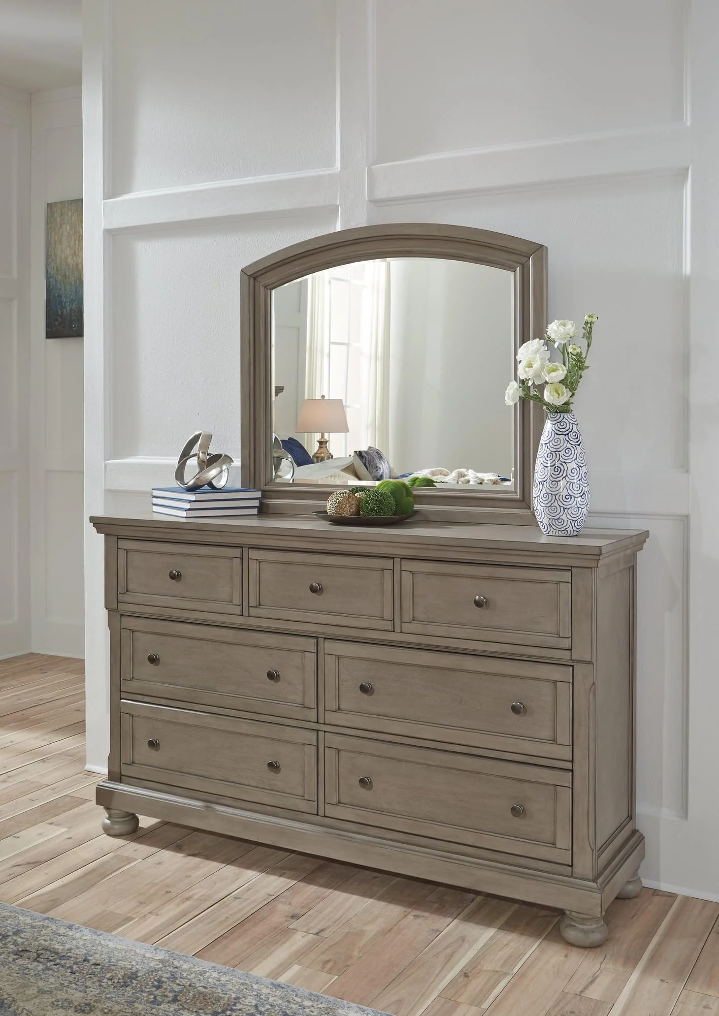 Lettner Light Gray Dresser And Mirror - Image 1